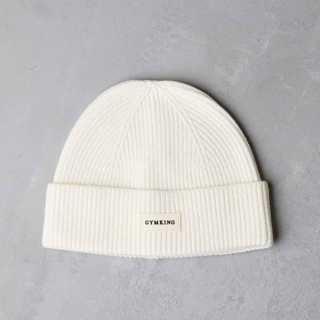 Gym King Rib Knit Beanie - Cream
