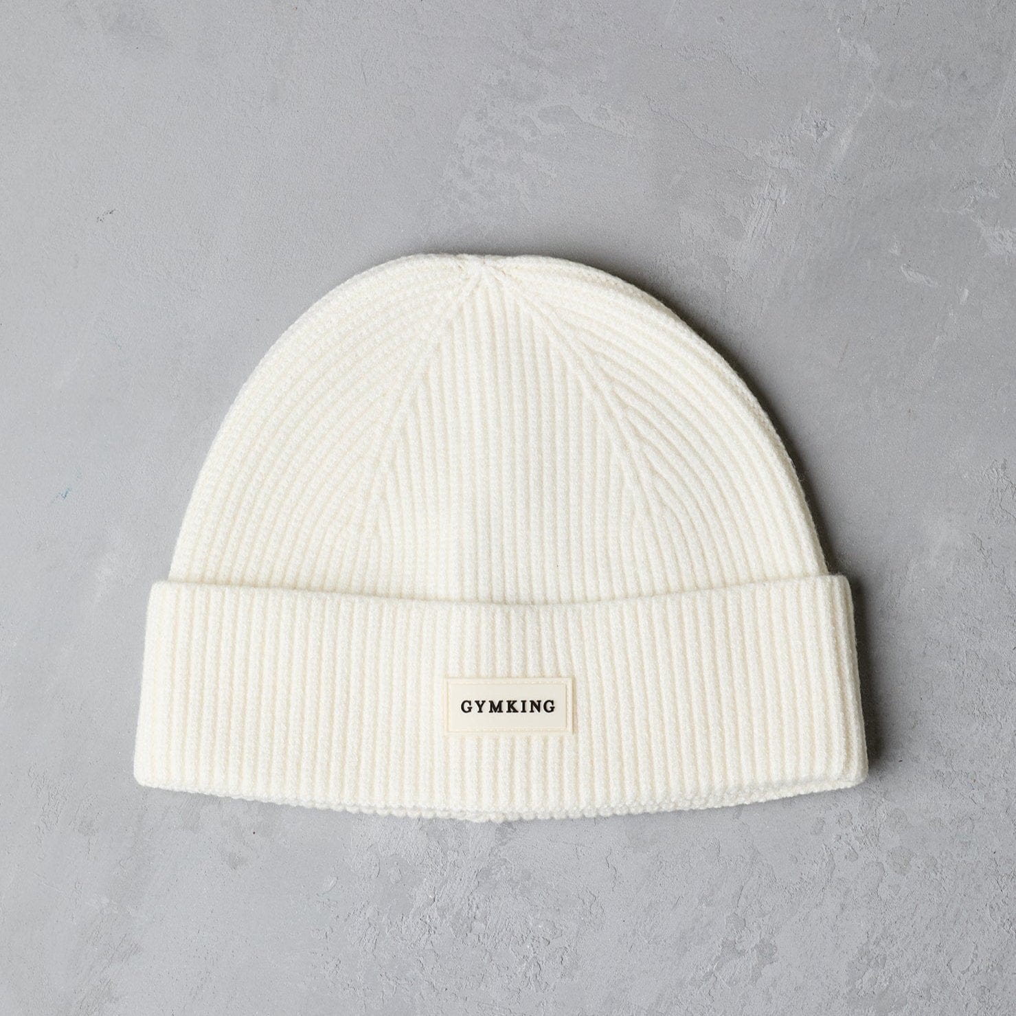 Gym King Rib Knit Beanie - Cream