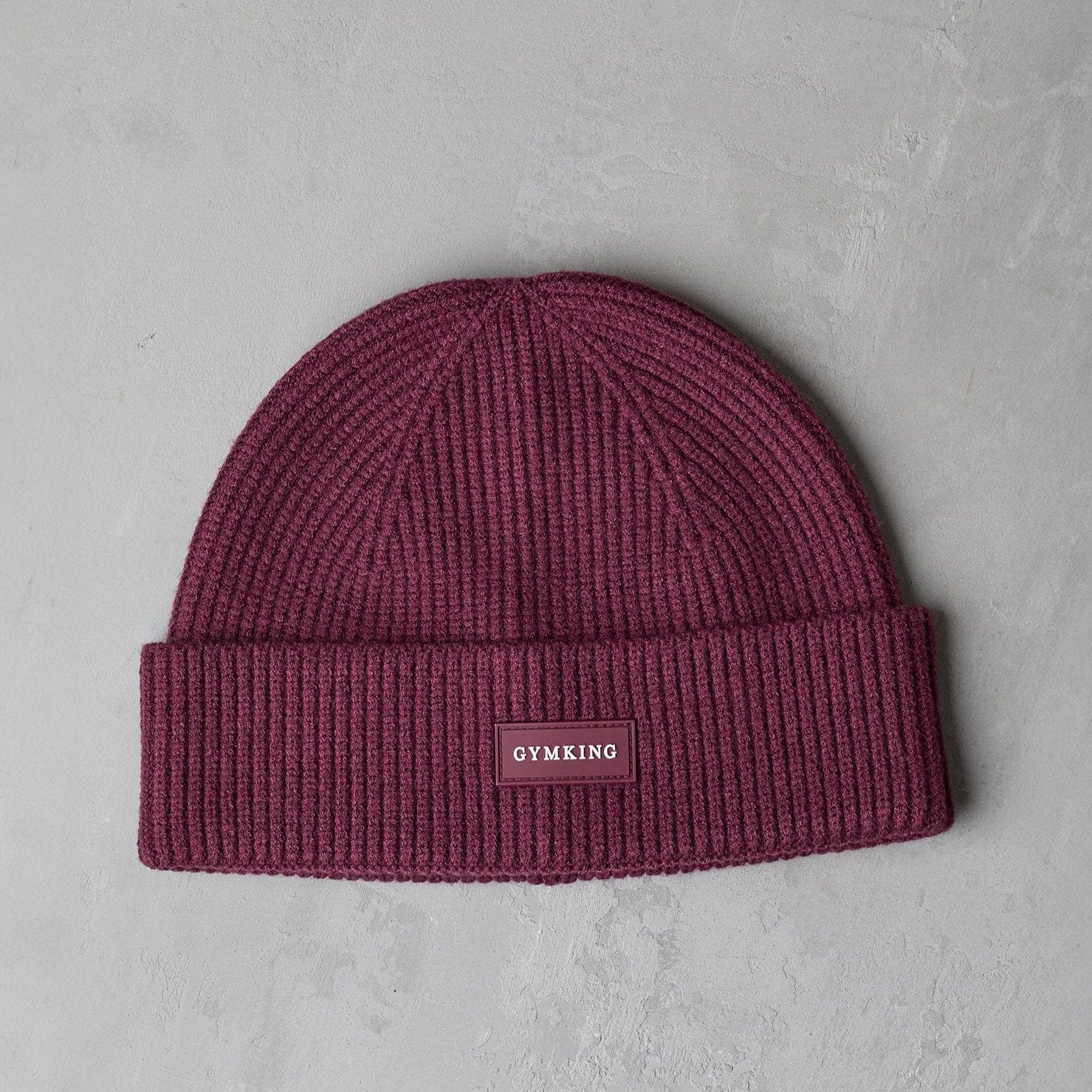 Gym King Rib Knit Beanie - Deep Plum