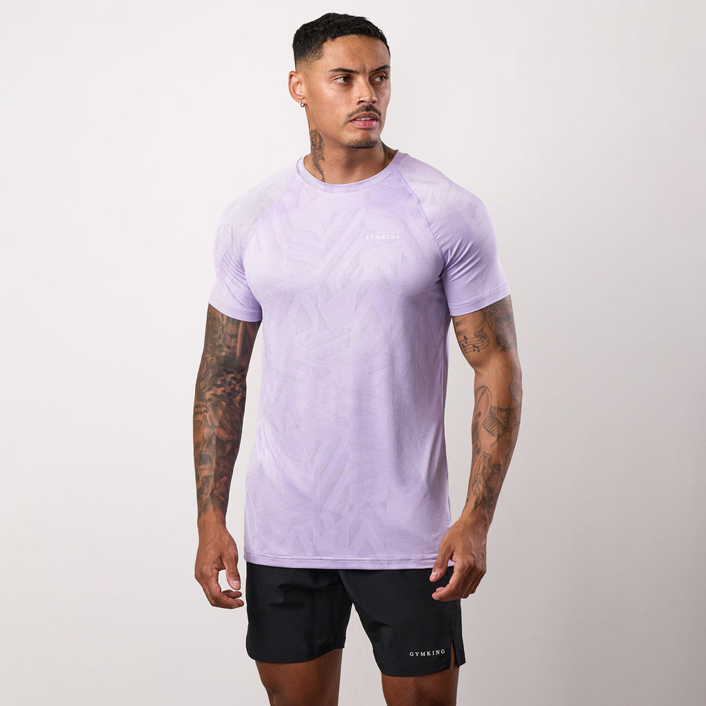 Gym King Limitless Abstract Knit Tee - Violet Sky