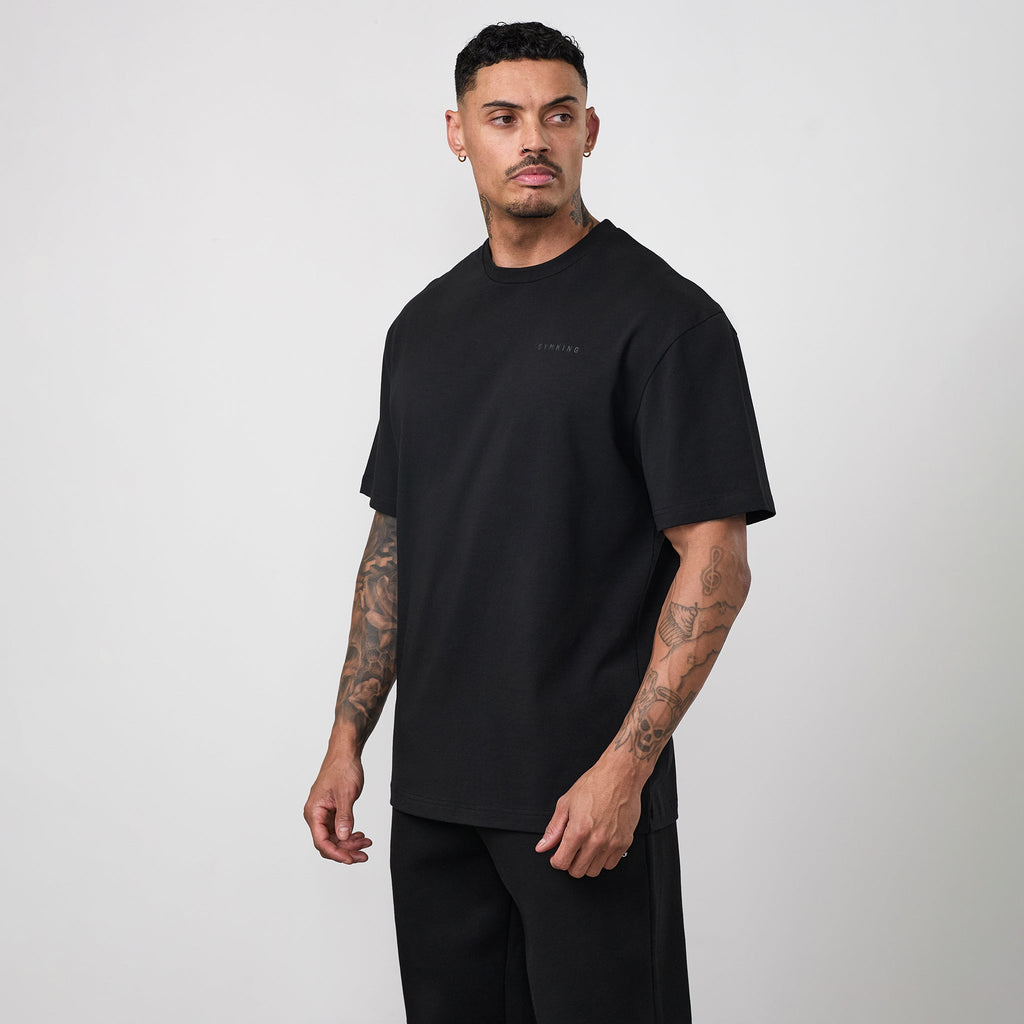 Gym King Linear Arch Tee - Black / Black