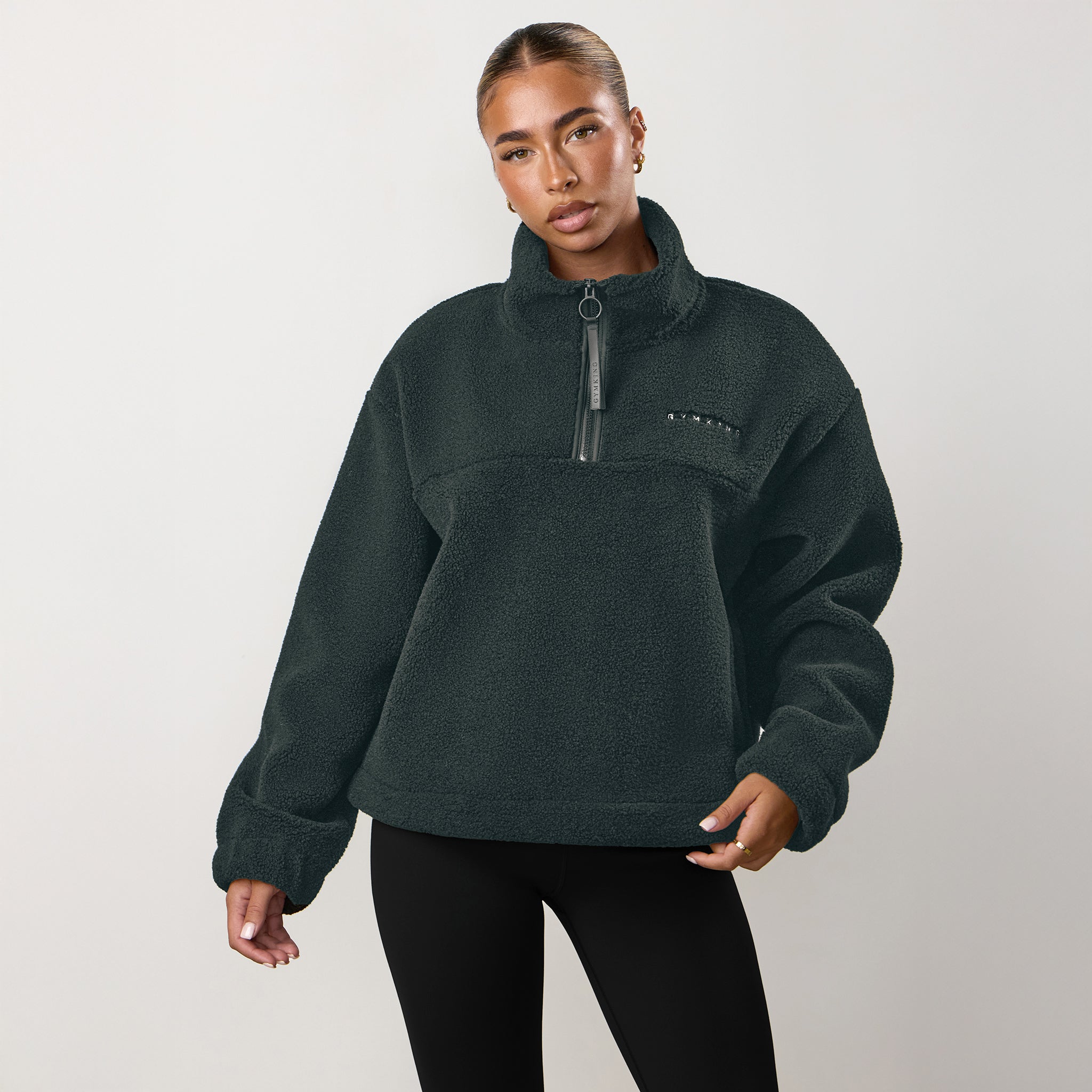 Gym King Linear Borg 1/4 Zip Fleece - Storm Blue