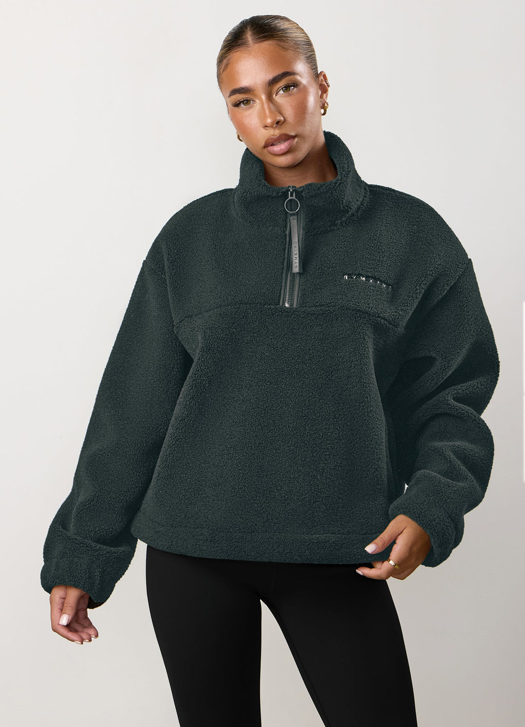 Gym King Linear Borg 1/4 Zip Fleece - Storm Blue