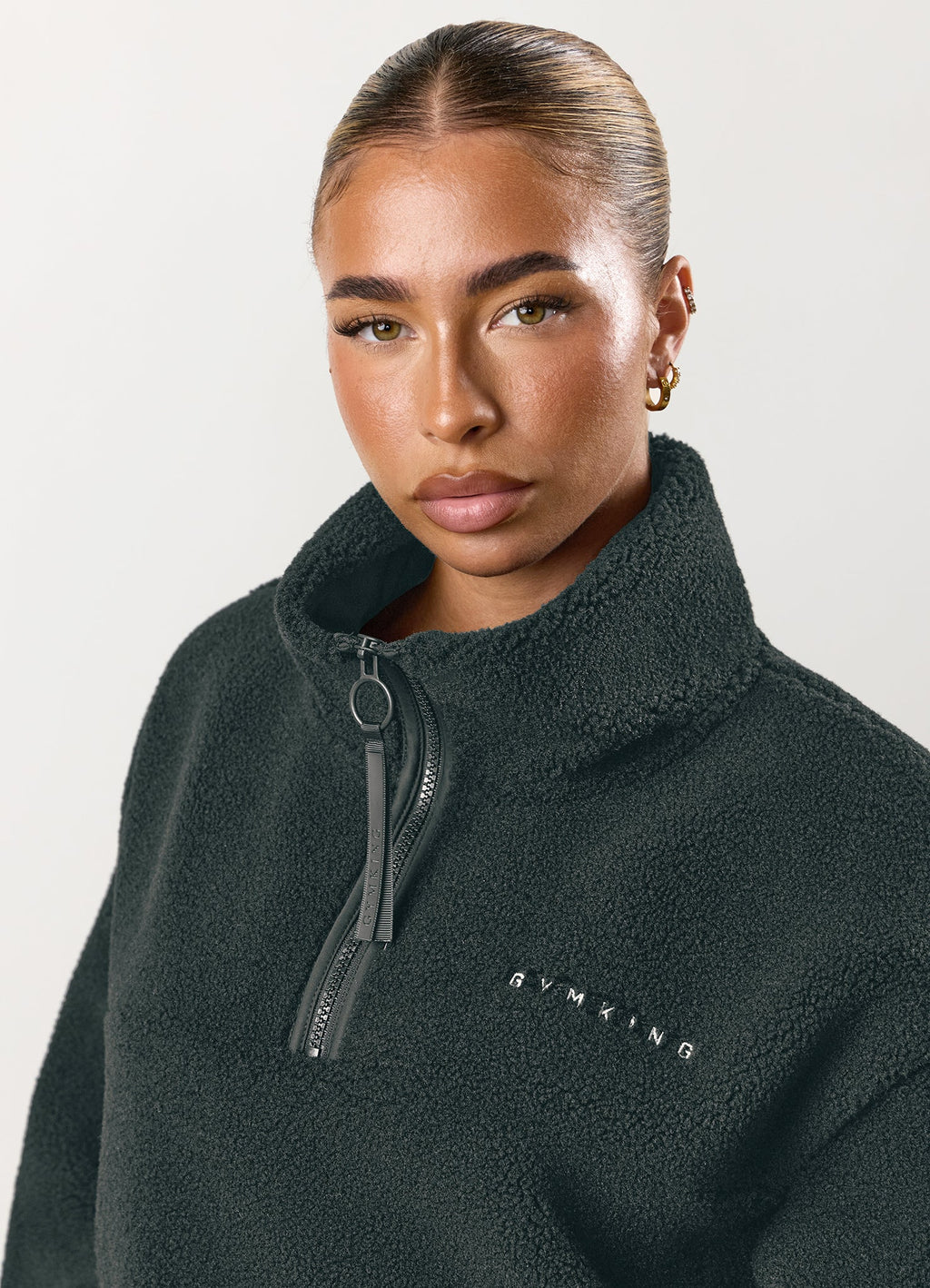 Gym King Linear Borg 1/4 Zip Fleece - Storm Blue