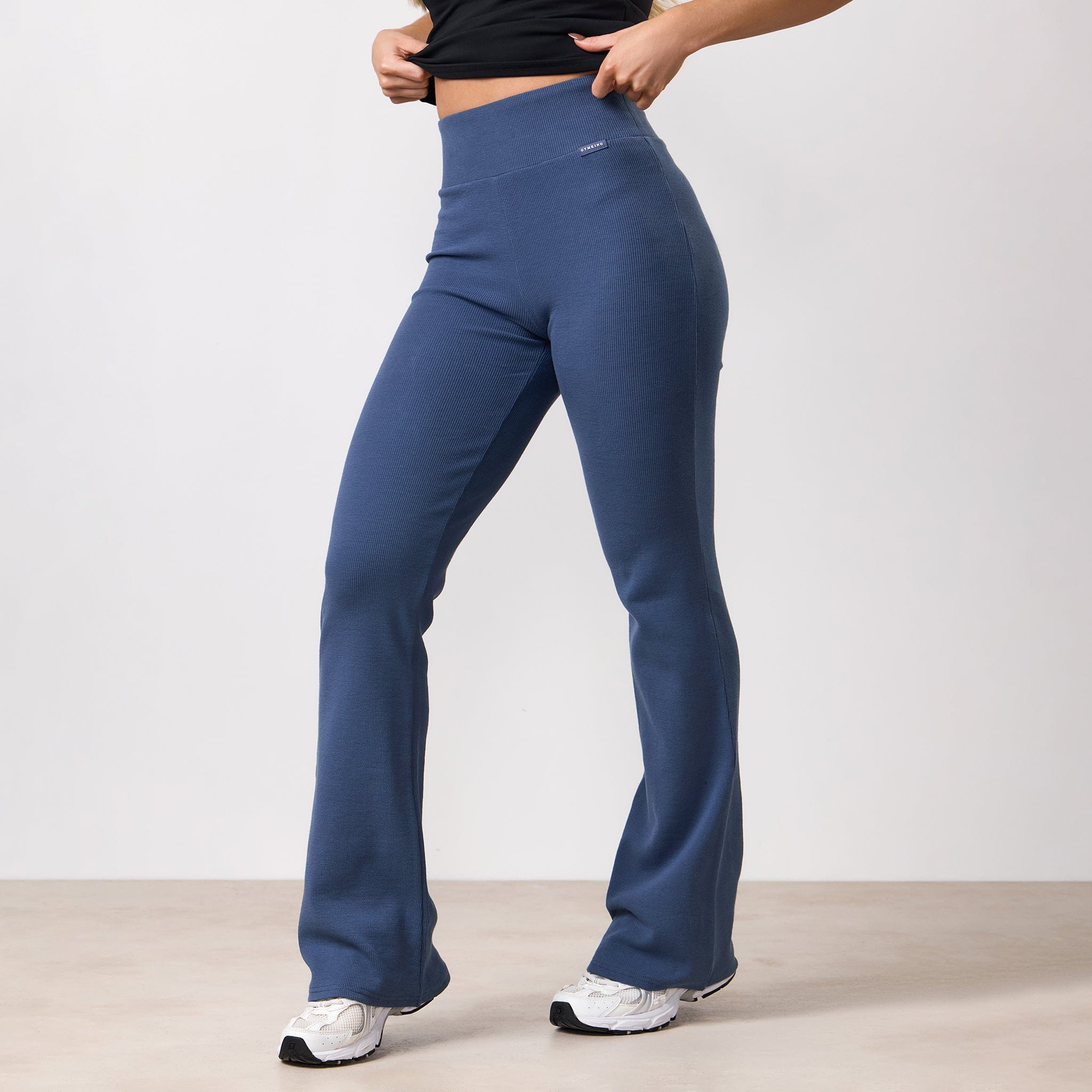 Gym King 365 Rib Flared Legging - Slate Blue