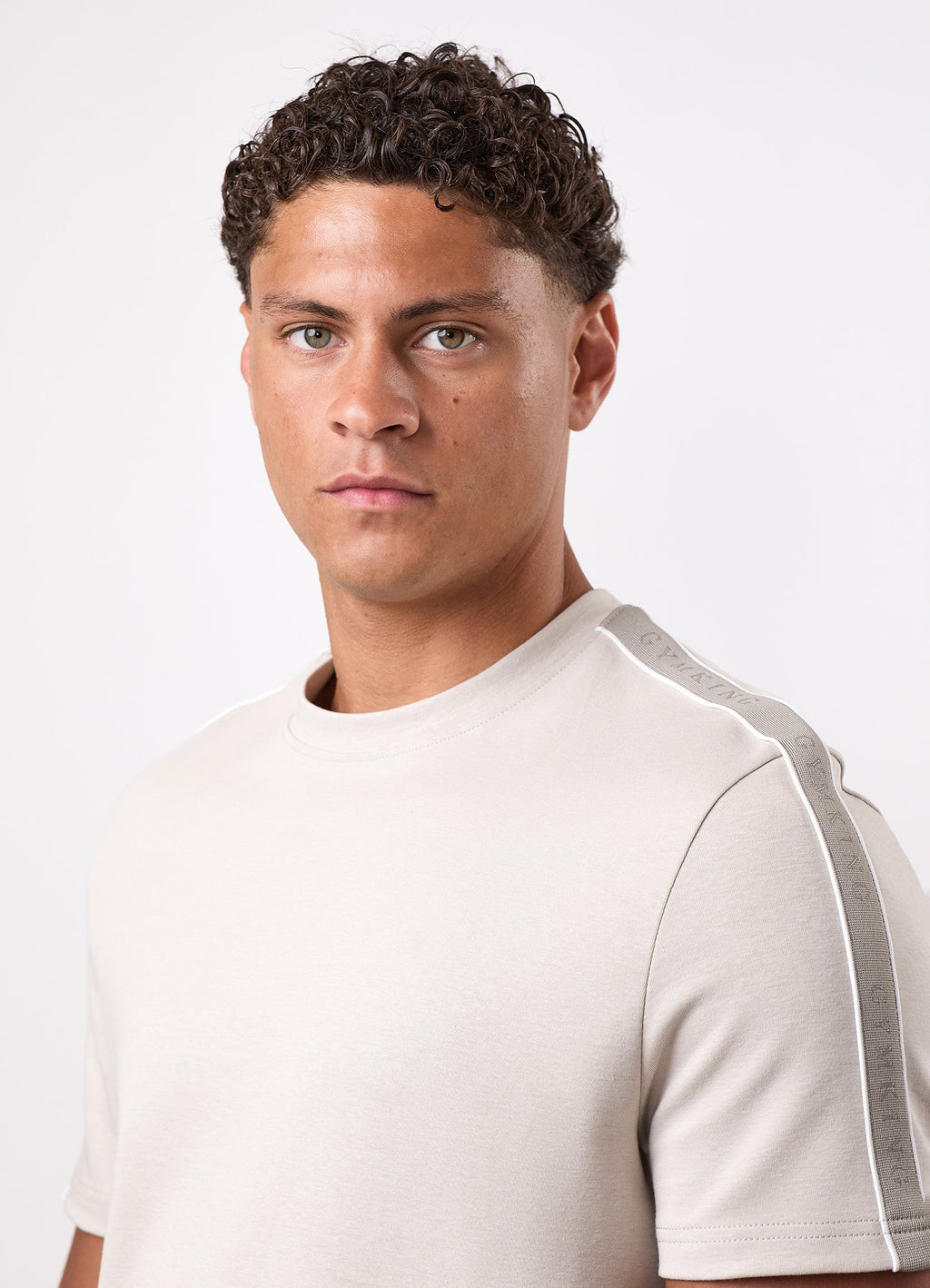 Gym King Linear Taped Tee - Grey Mist