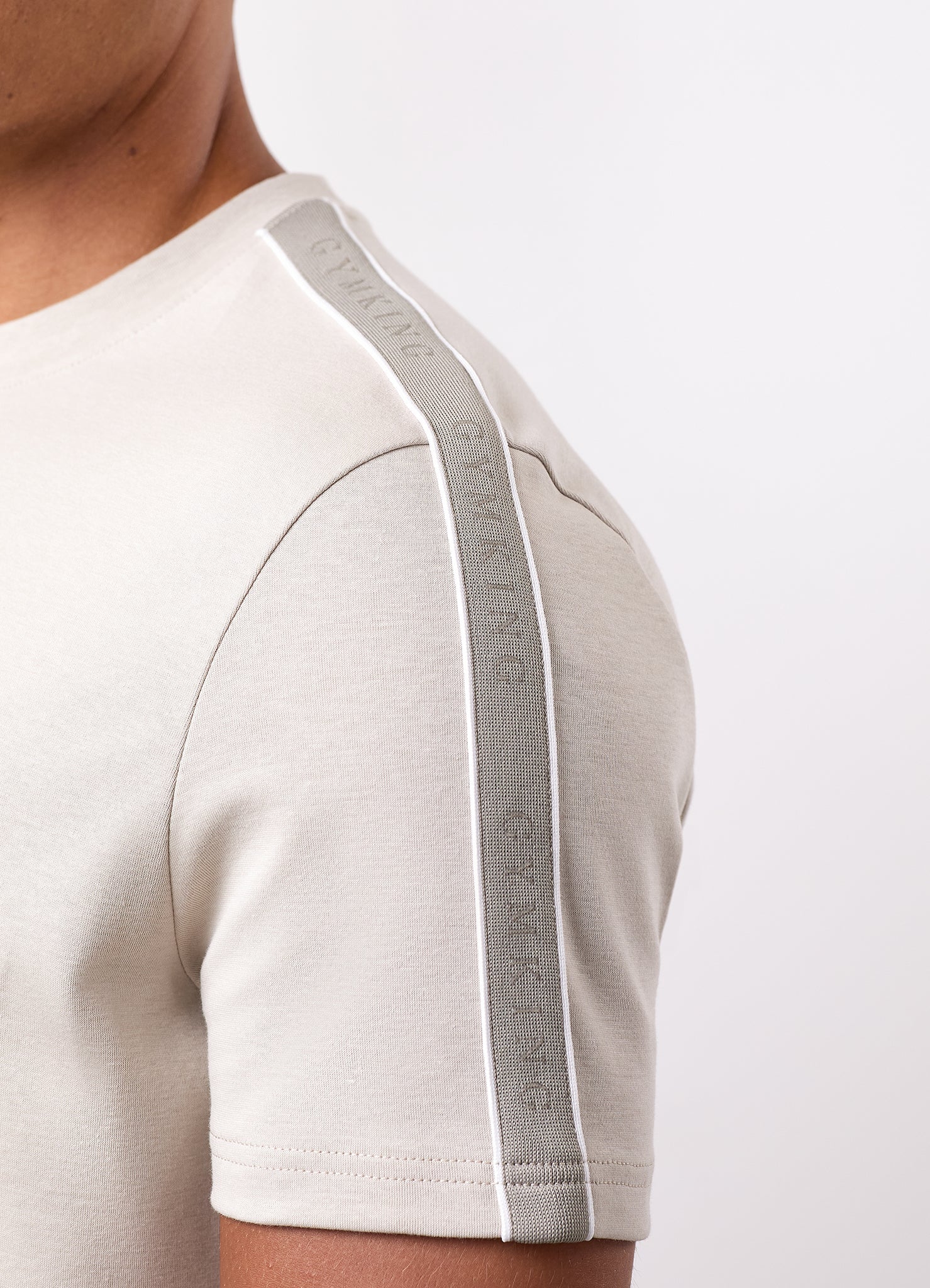 Gym King Linear Taped Tee - Grey Mist