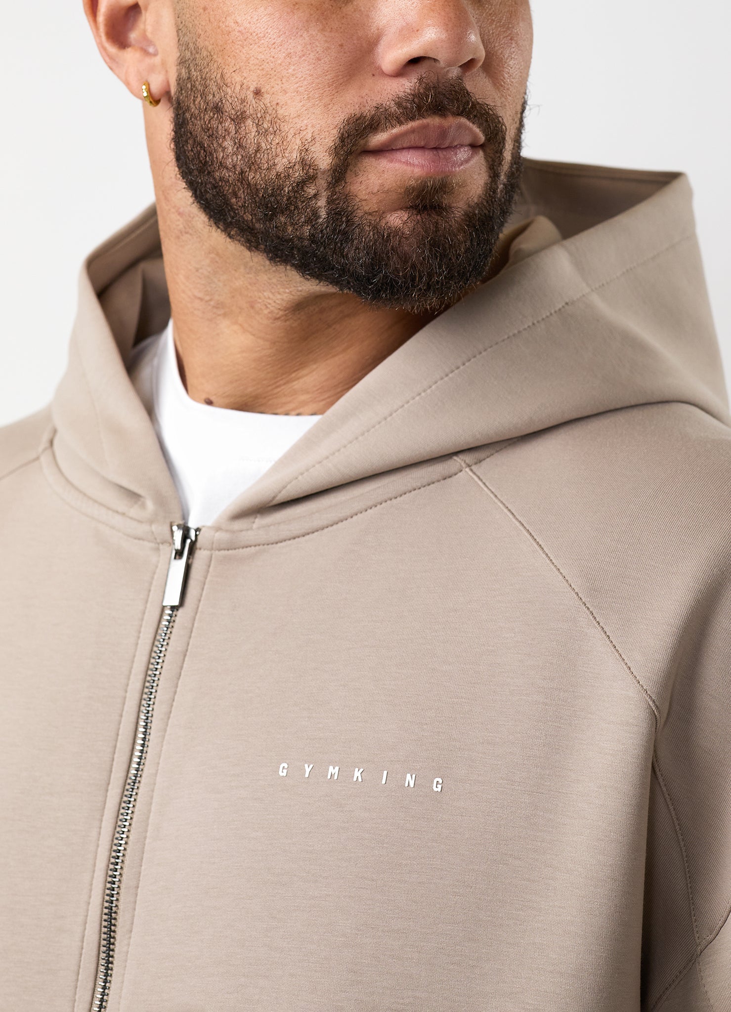 Gym King Linear Travel Full Zip Hoodie - Claydust
