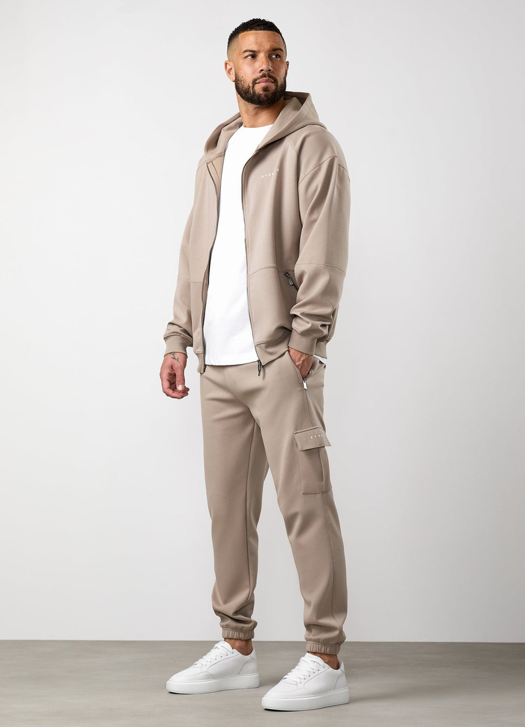 Gym King Linear Travel Full Zip Hoodie - Claydust