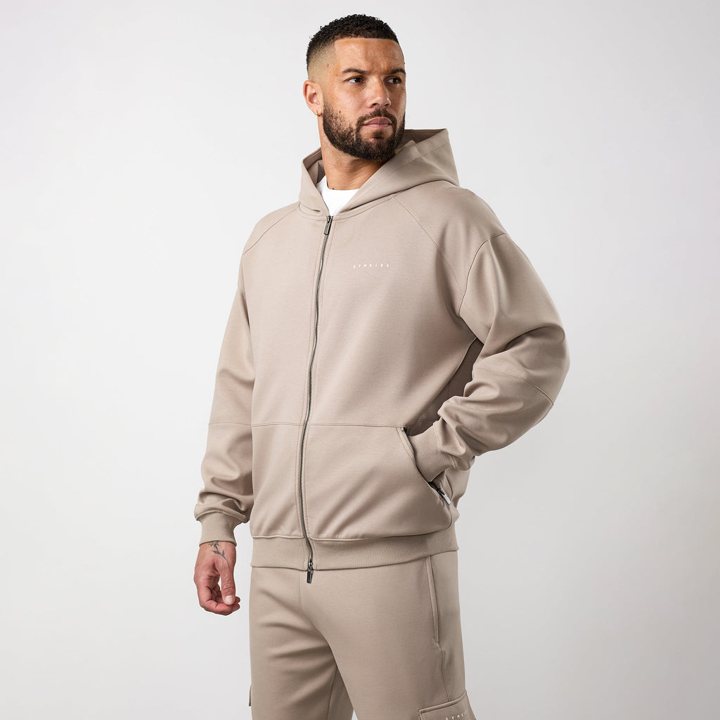 Gym King Linear Travel Full Zip Hoodie - Claydust