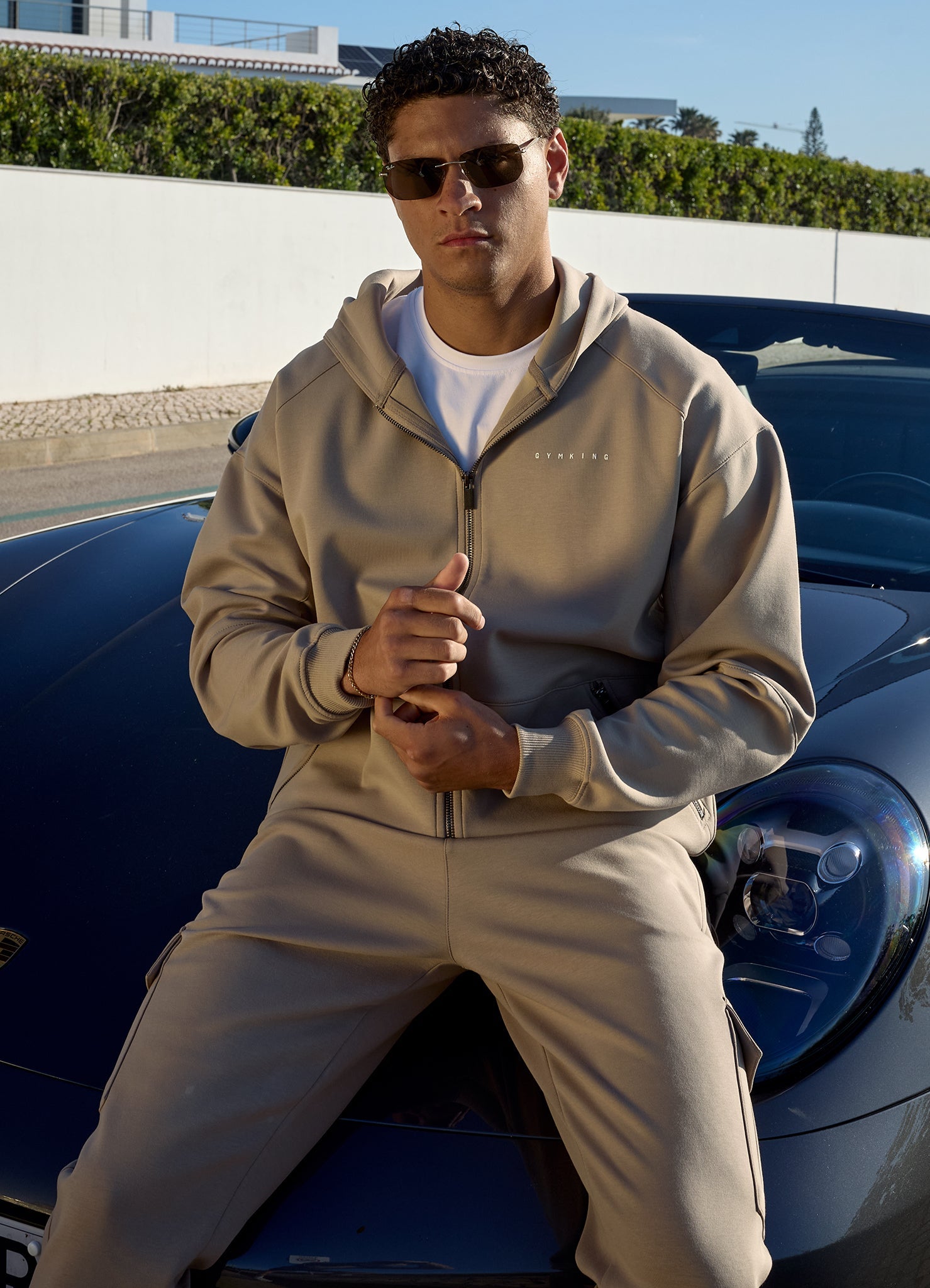 Gym King Linear Travel Full Zip Hoodie - Claydust
