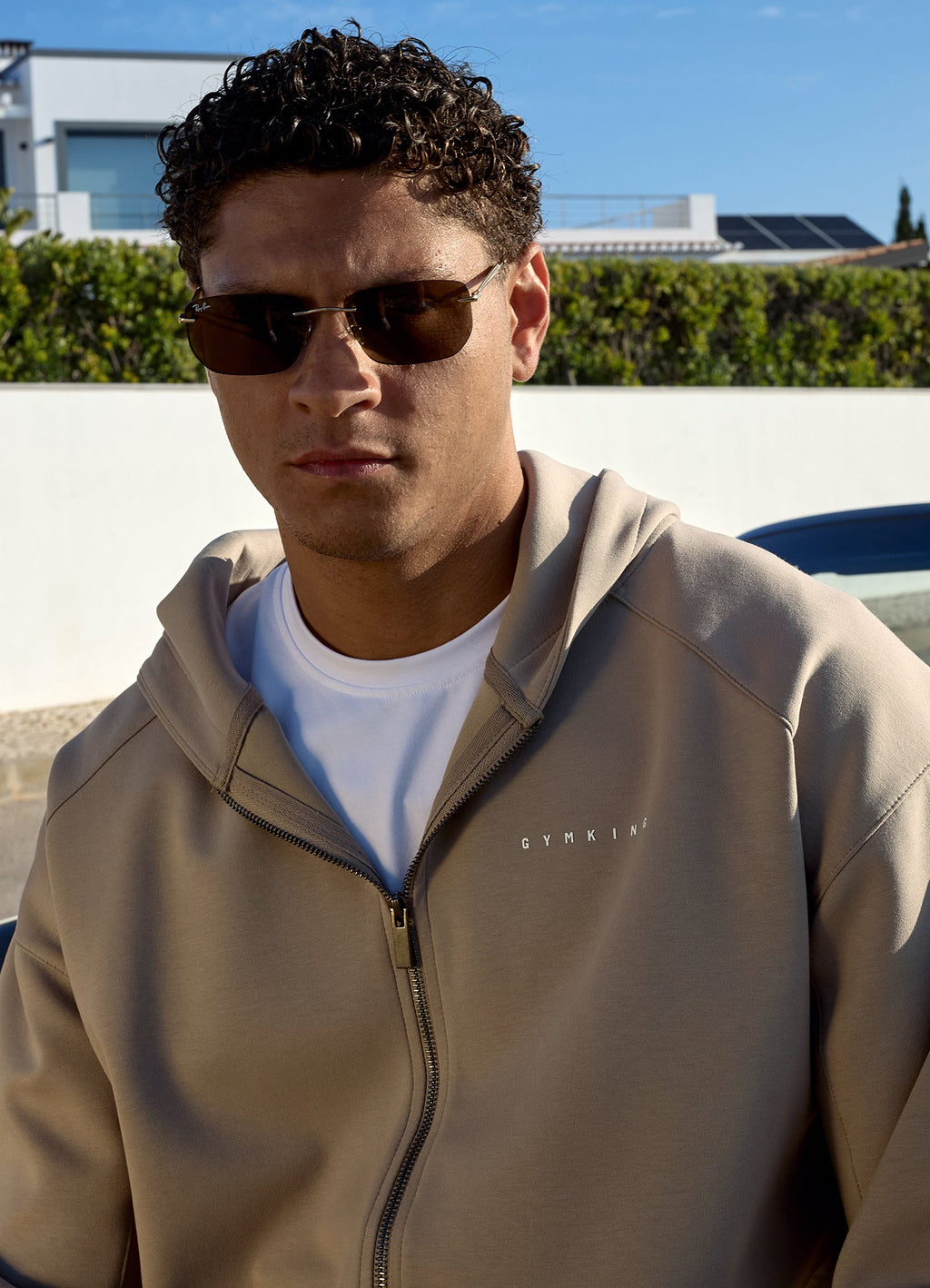 Gym King Linear Travel Full Zip Hoodie - Claydust