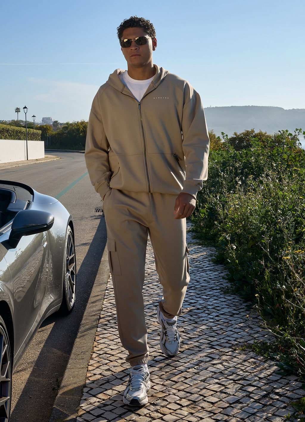 Gym King Linear Travel Full Zip Hoodie - Claydust