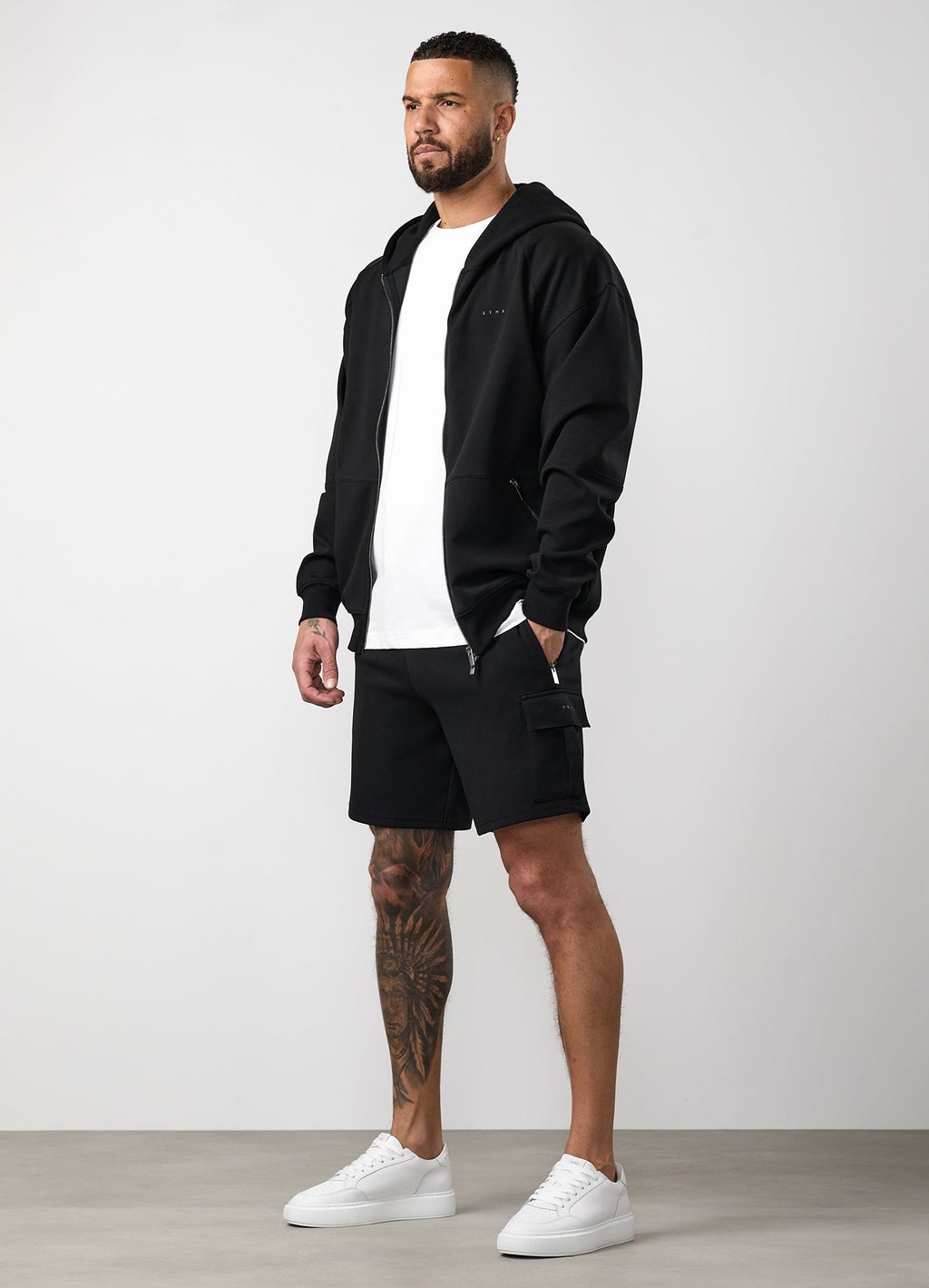 Gym King Linear Travel Full Zip Hoodie - Black