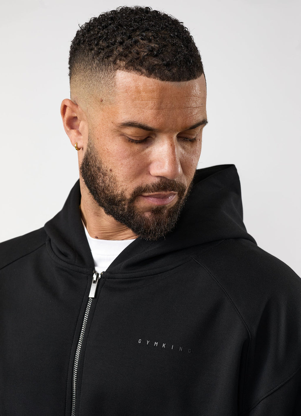 Gym King Linear Travel Full Zip Hoodie - Black