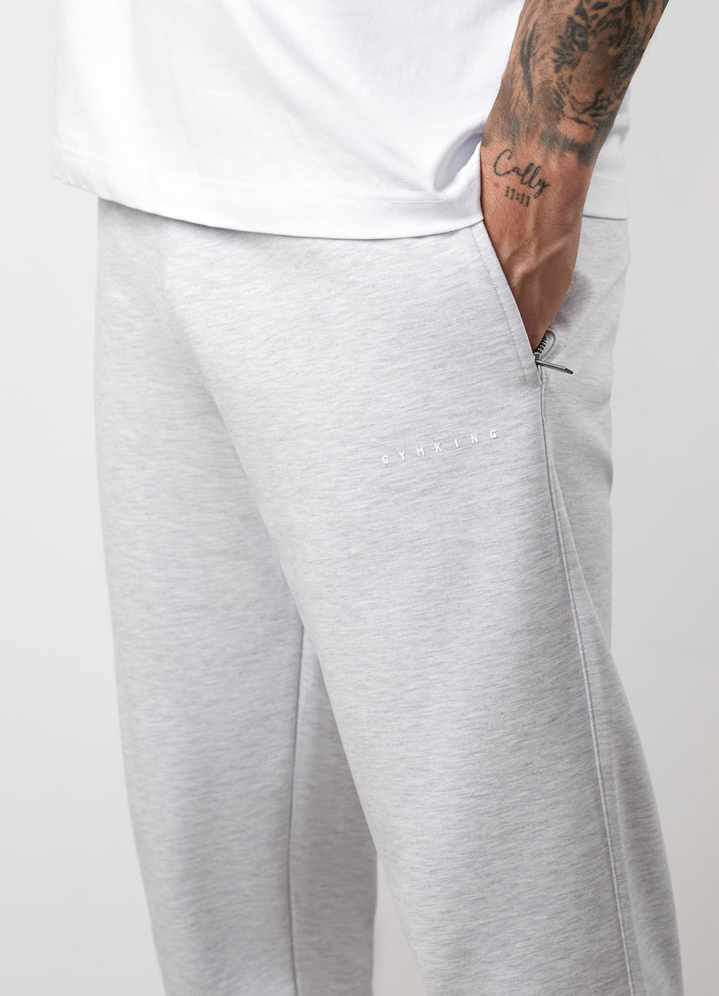 Gym King Linear Travel Jogger - Snow Marl