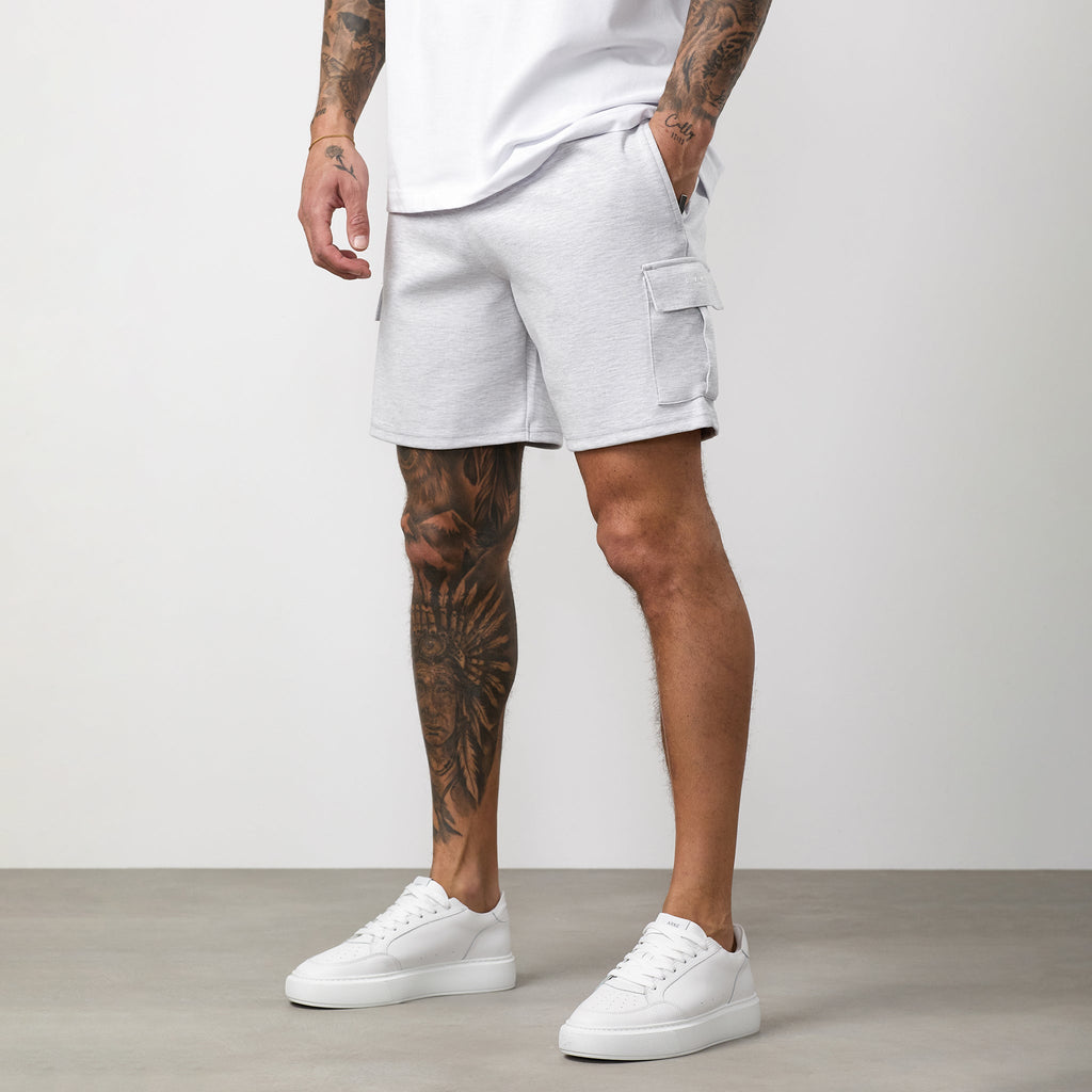 Gym King Linear Travel Cargo Short - Snow Marl