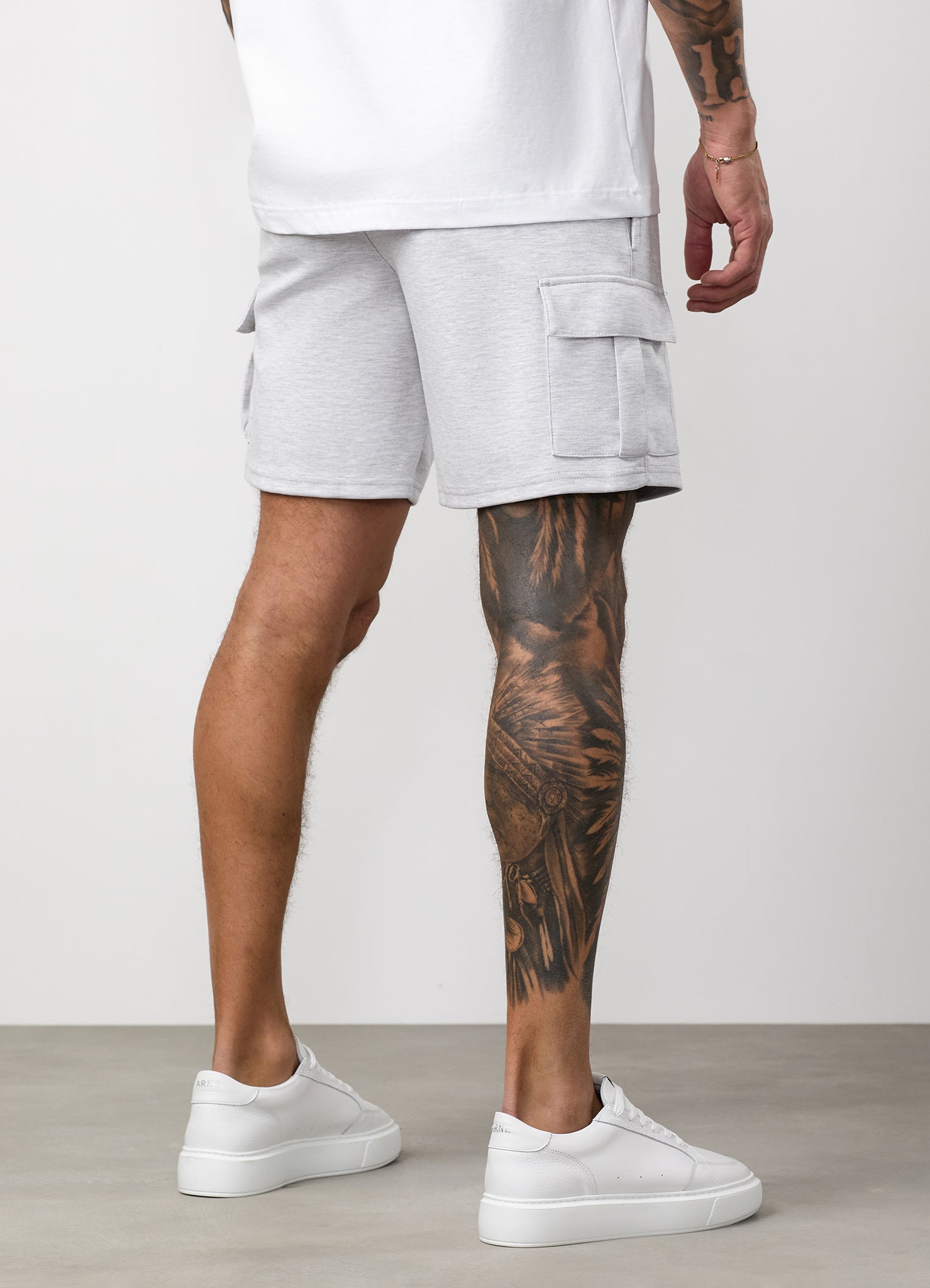Gym King Linear Travel Cargo Short - Snow Marl