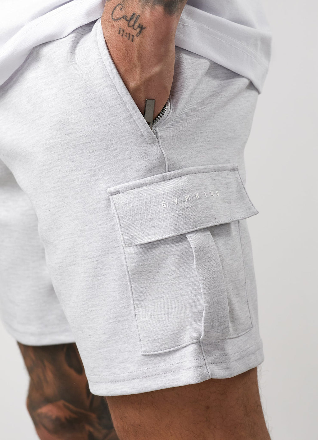 Gym King Linear Travel Cargo Short - Snow Marl