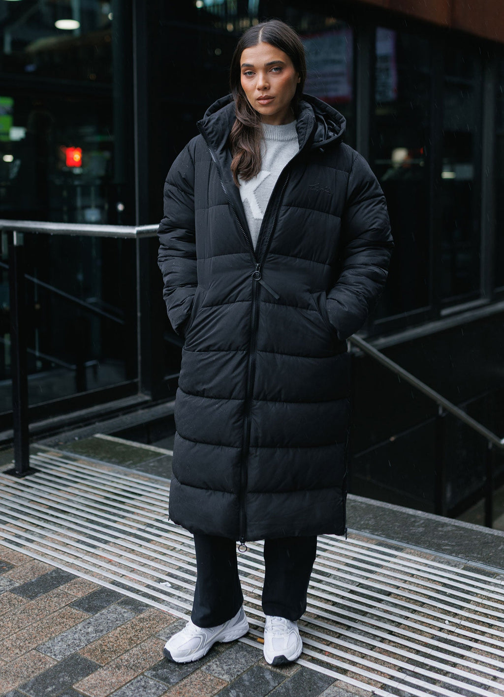Gym King Longline Puffer - Black