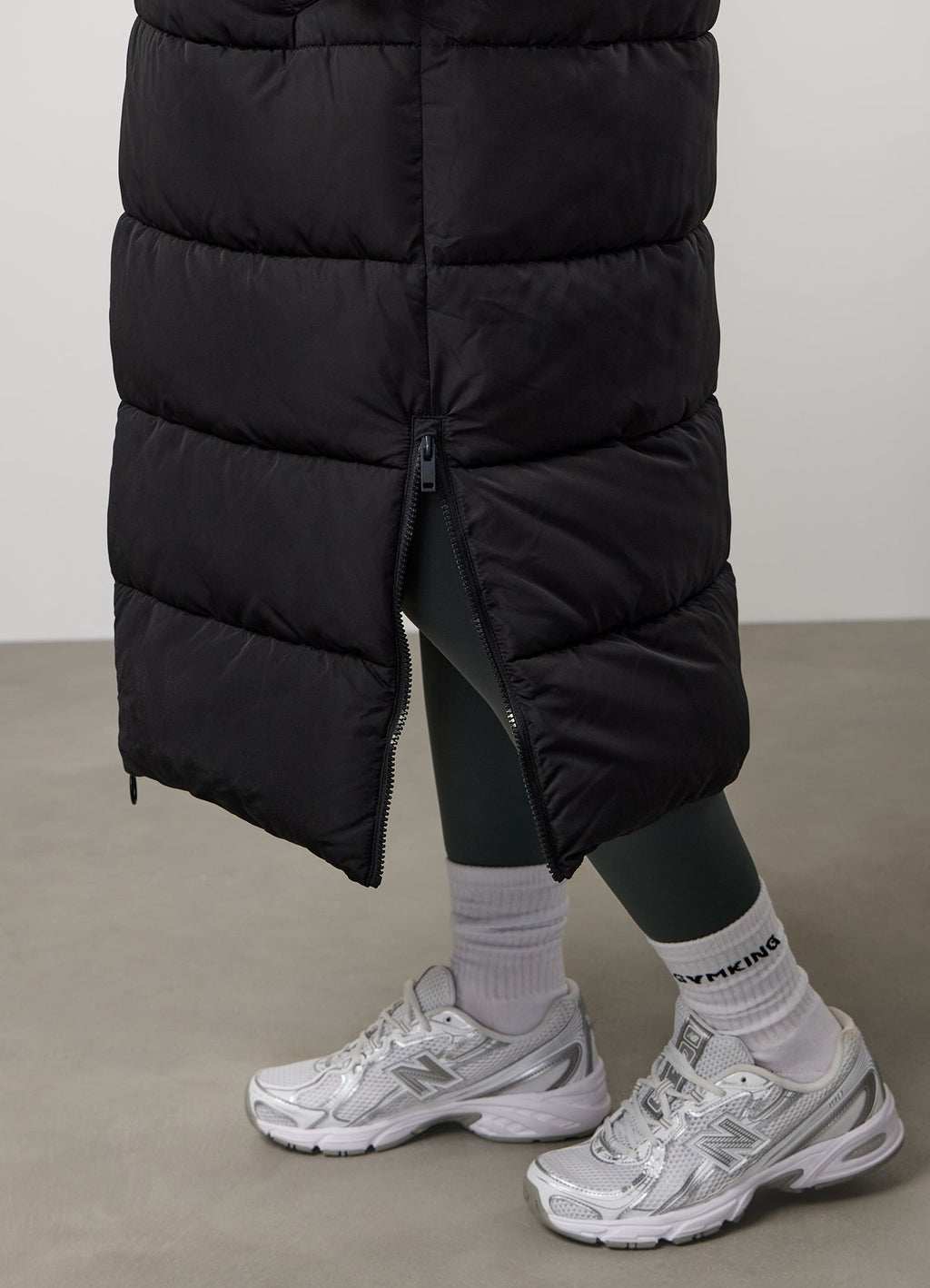 Gym King Longline Puffer - Black