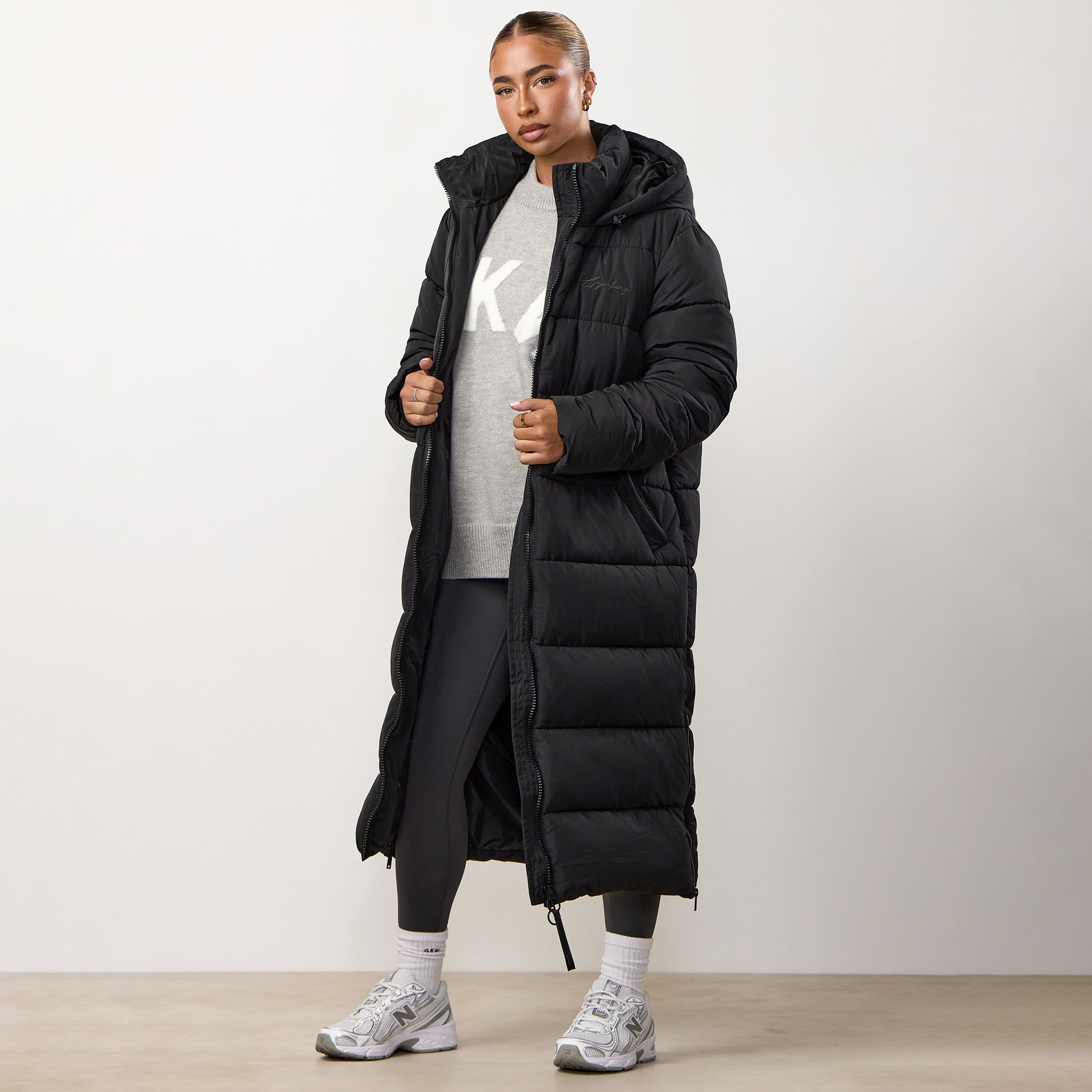 Gym King Longline Puffer - Black