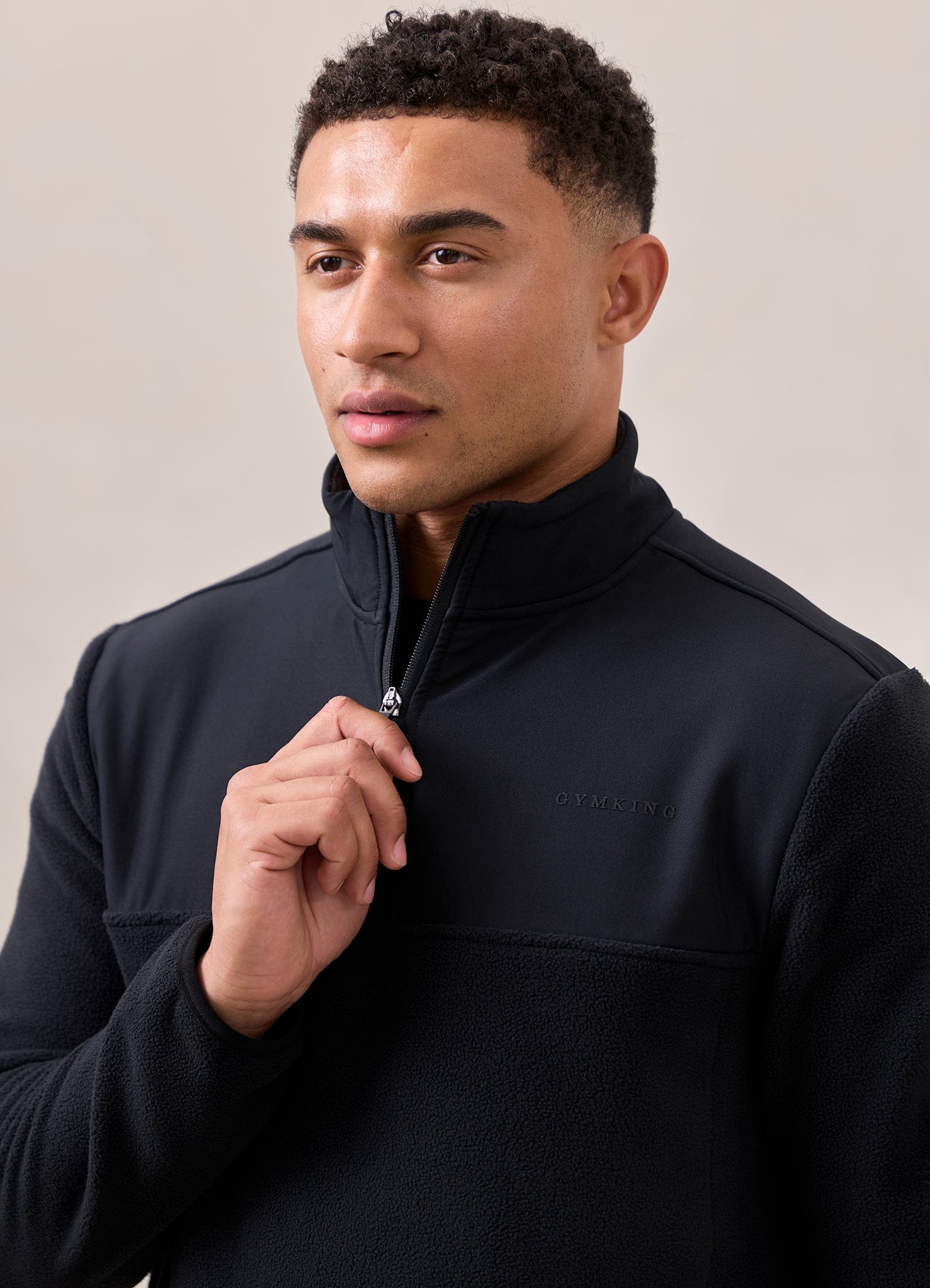 Gym King Linear 1/4 Zip Polar Fleece - Black