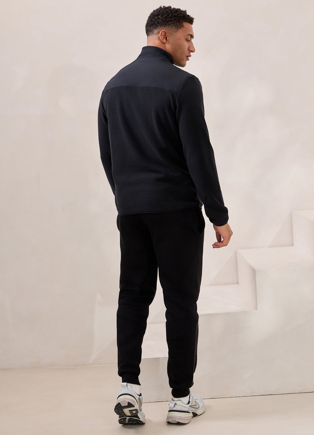 Gym King Linear 1/4 Zip Polar Fleece - Black