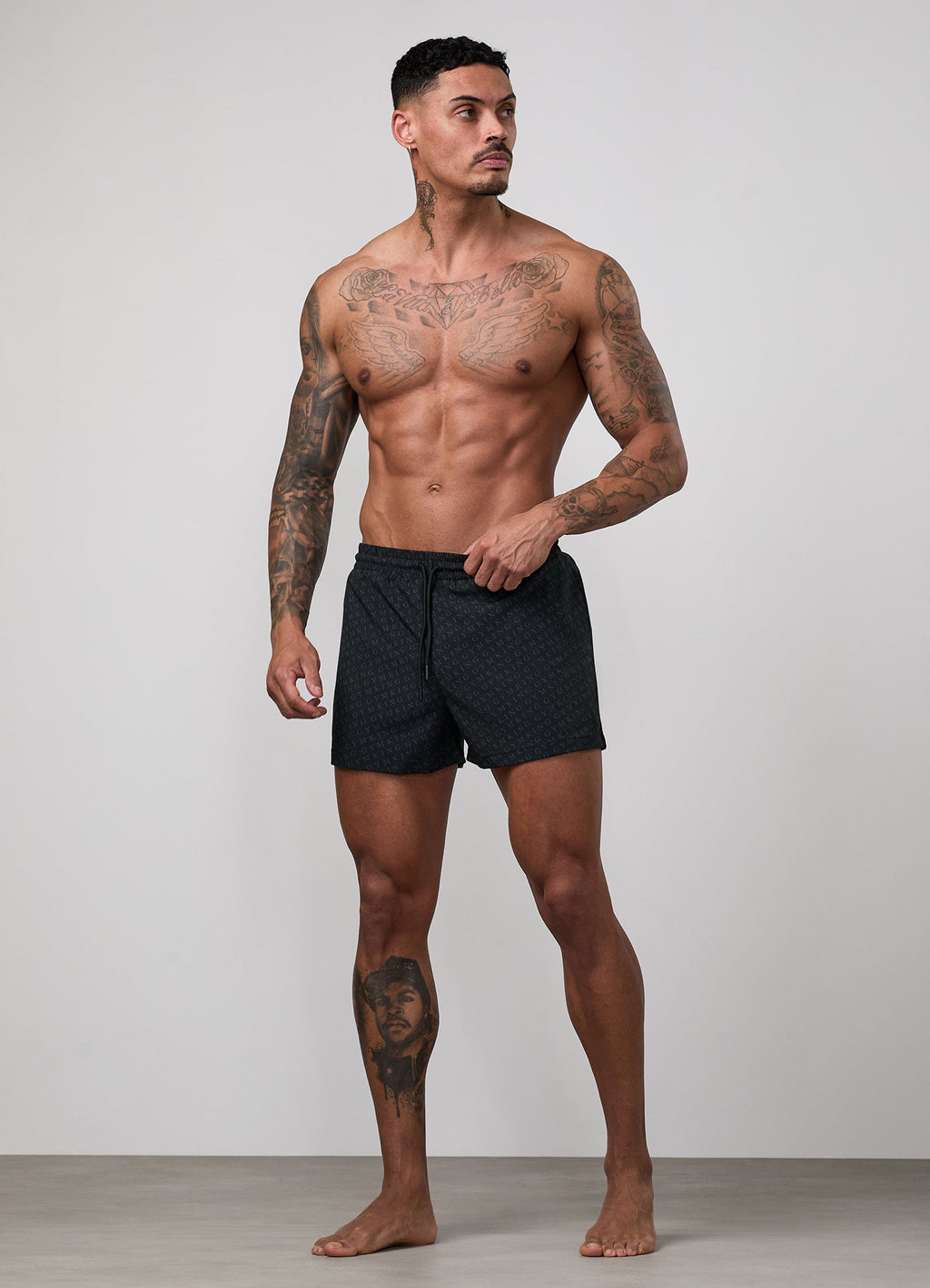 Gym King Marina 3" Swimshort - Black AOP