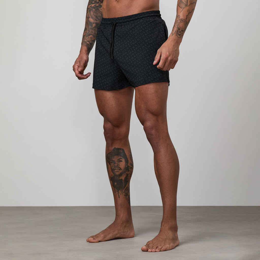 Gym King Marina 3" Swimshort - Black AOP