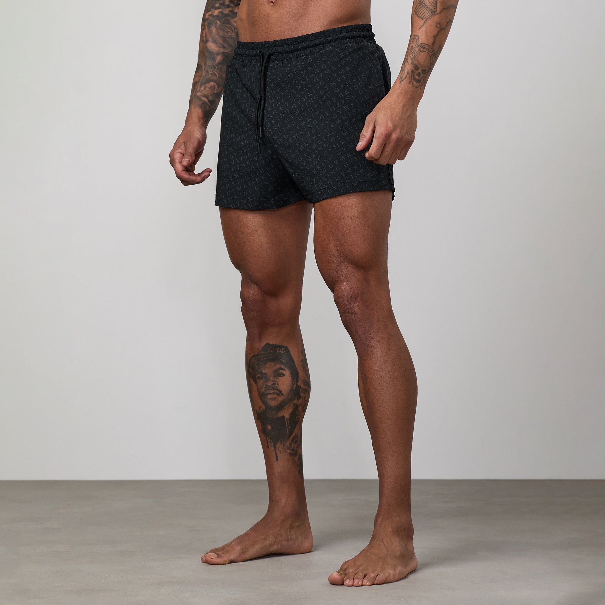 Gym King Marina 3" Swimshort - Black AOP