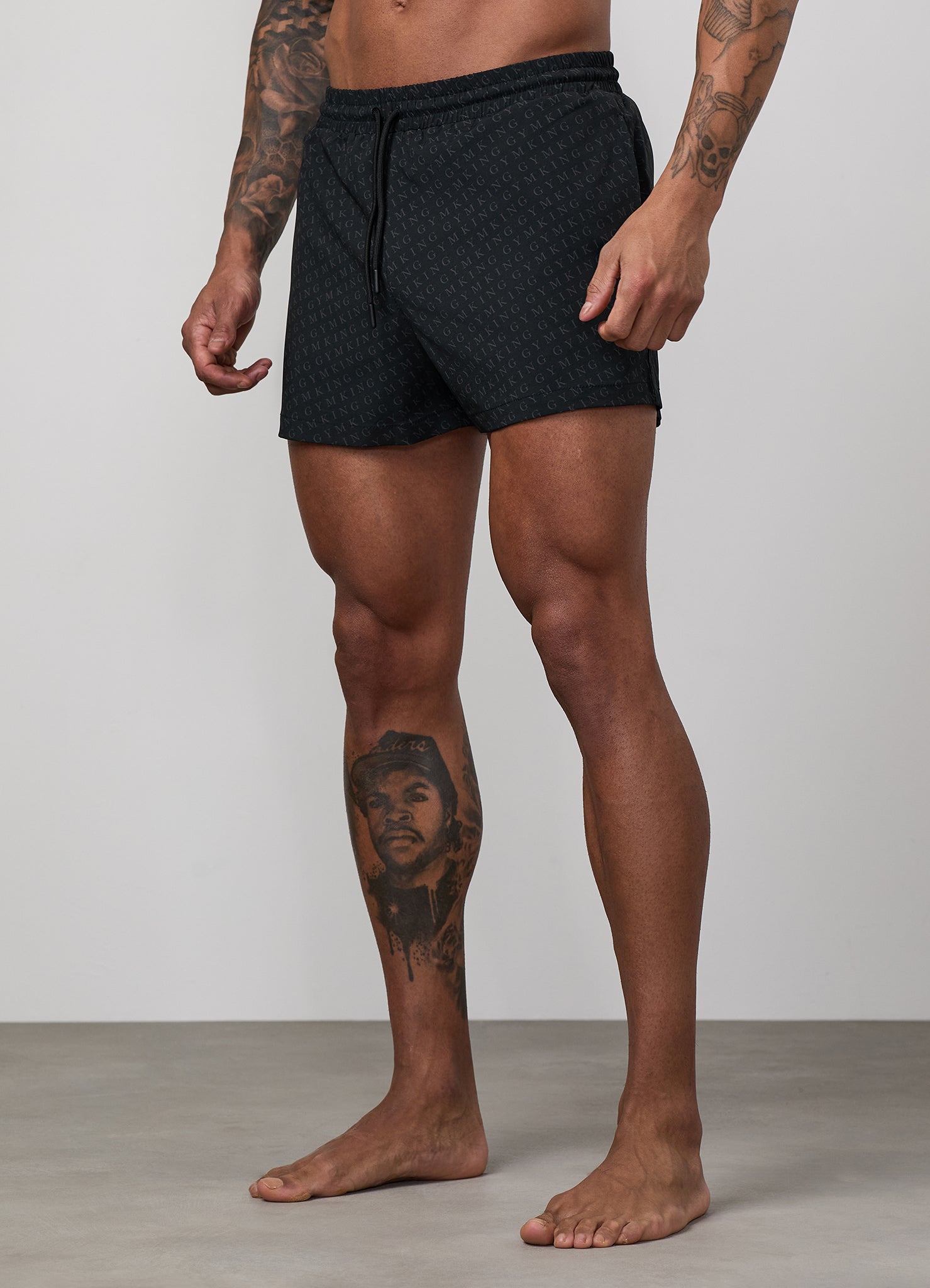 Gym King Marina 3" Swimshort - Black AOP