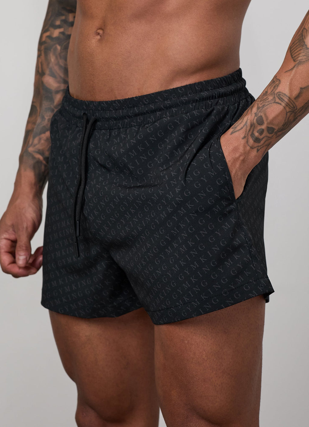 Gym King Marina 3" Swimshort - Black AOP