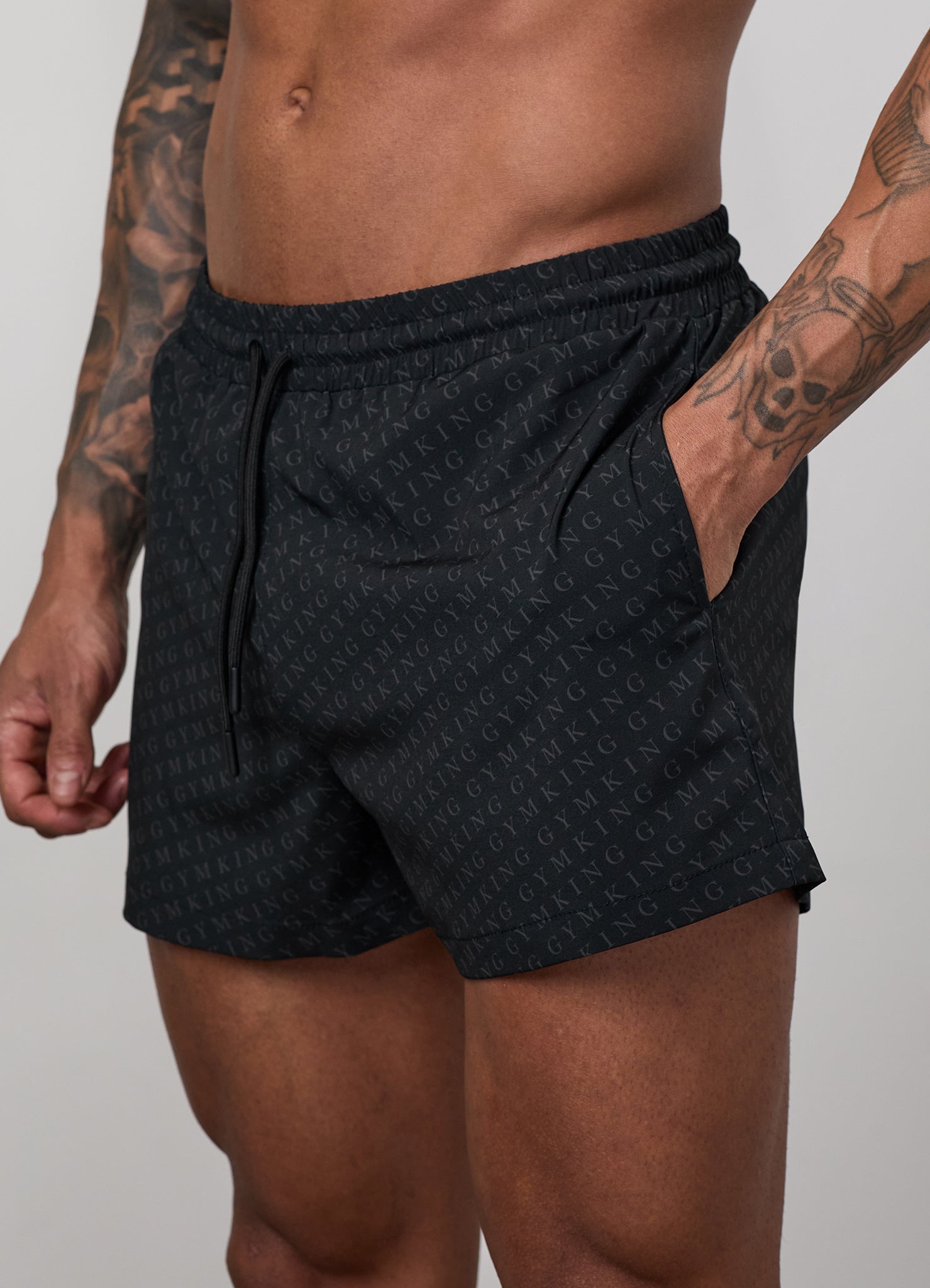 Gym King Marina 3" Swimshort - Black AOP