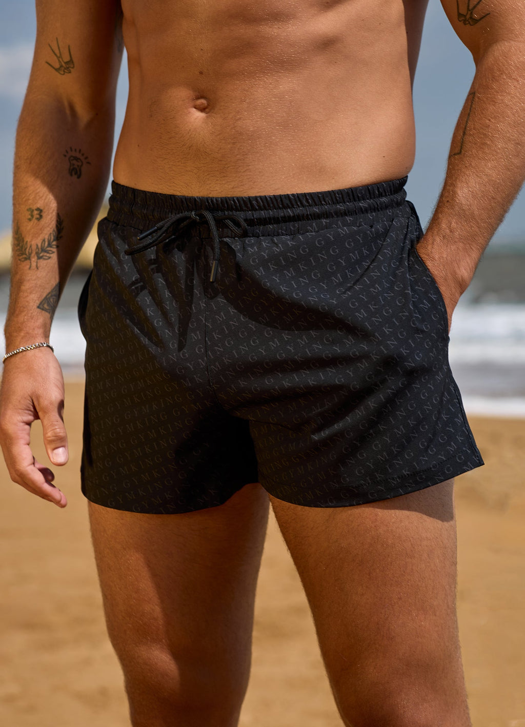 Gym King Marina 3" Swimshort - Black AOP