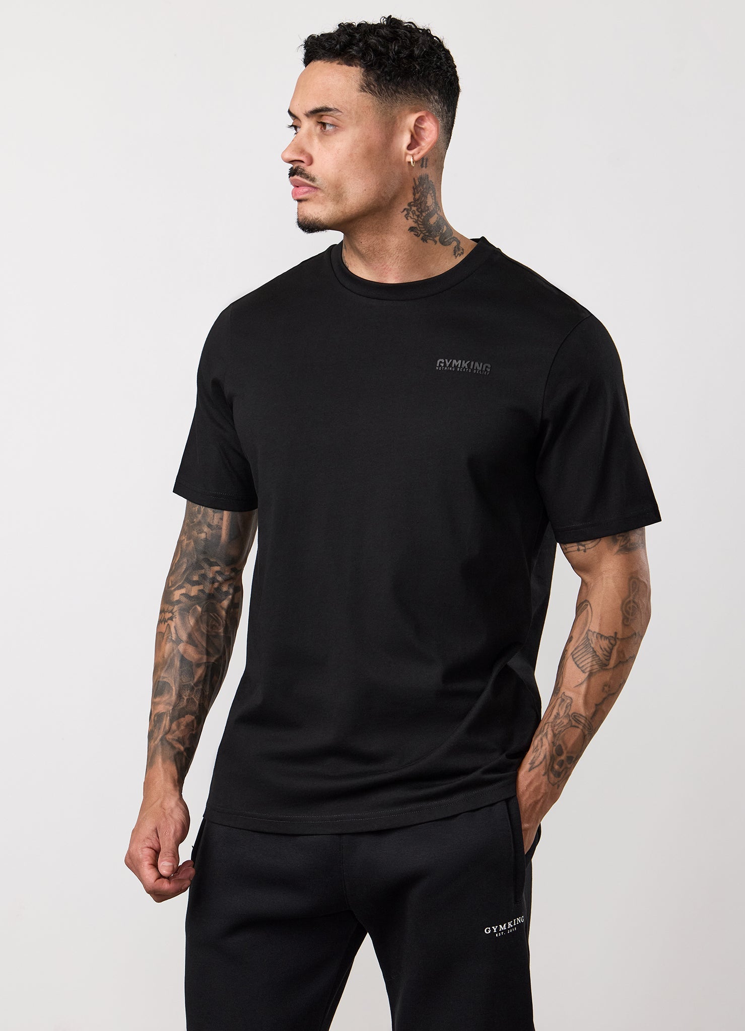 Gym King Nothing Beats Belief 2.0 Jersey Tee - Black