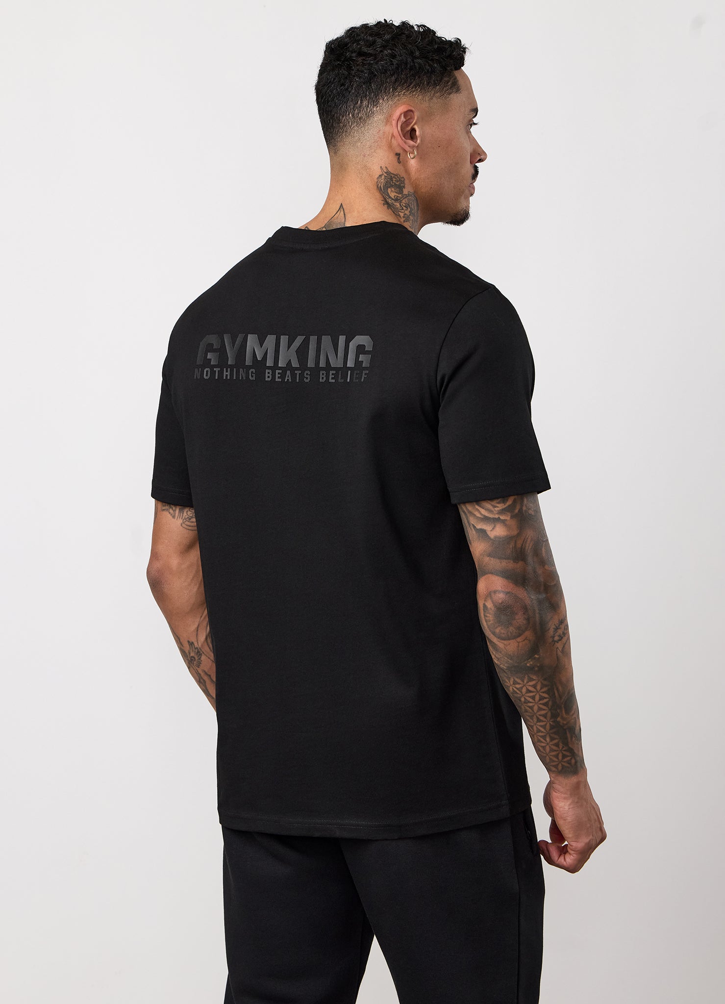 Gym King Nothing Beats Belief 2.0 Jersey Tee - Black