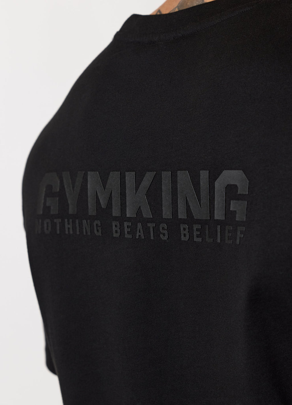 Gym King Nothing Beats Belief 2.0 Jersey Tee - Black