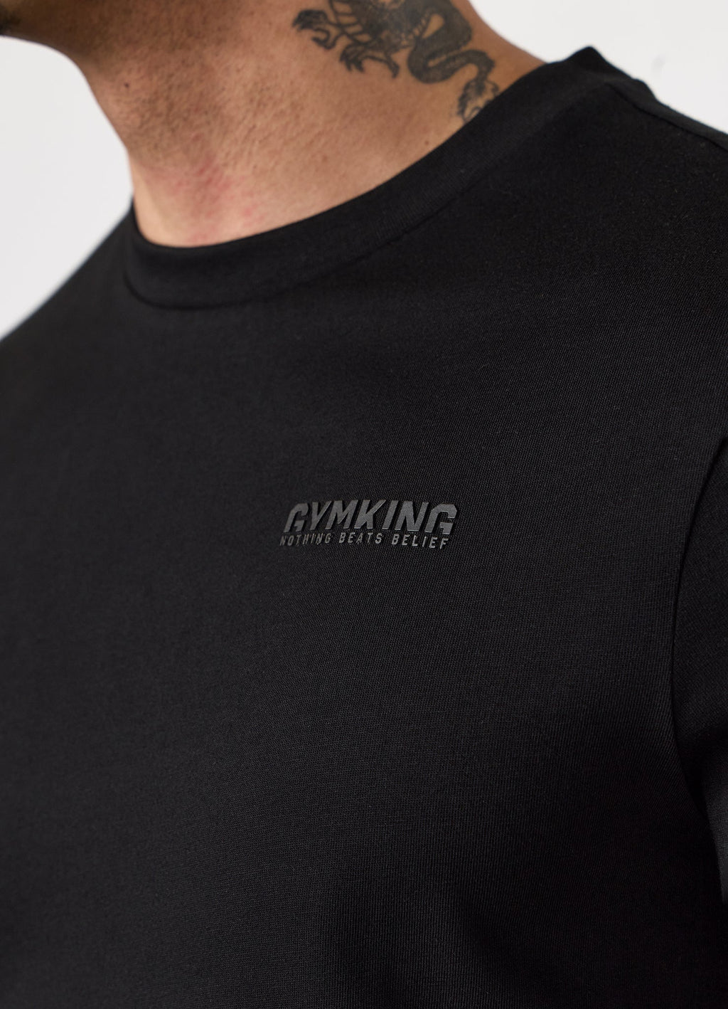 Gym King Nothing Beats Belief 2.0 Jersey Tee - Black