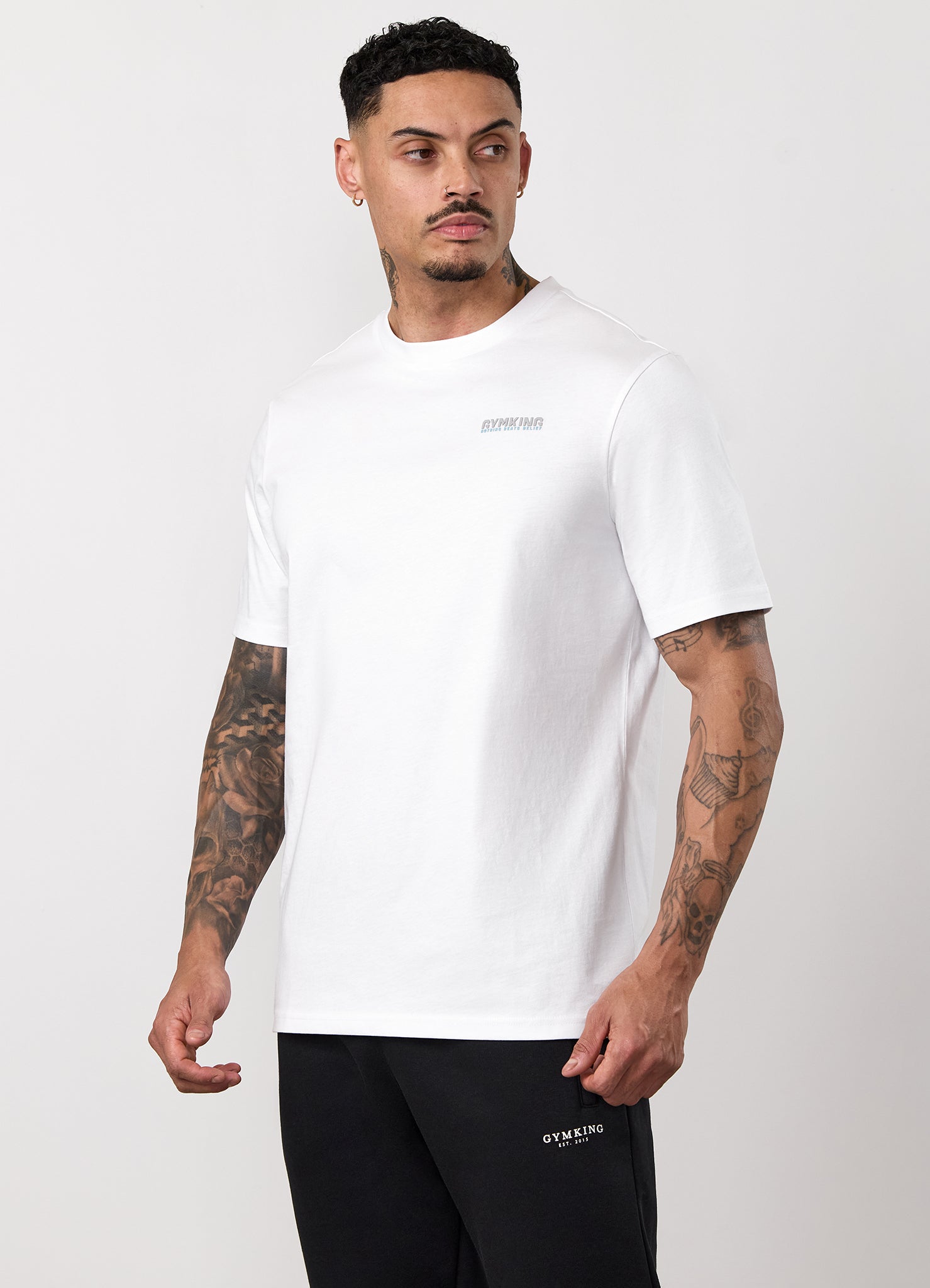 Gym King Nothing Beats Belief 2.0 Jersey Tee - White