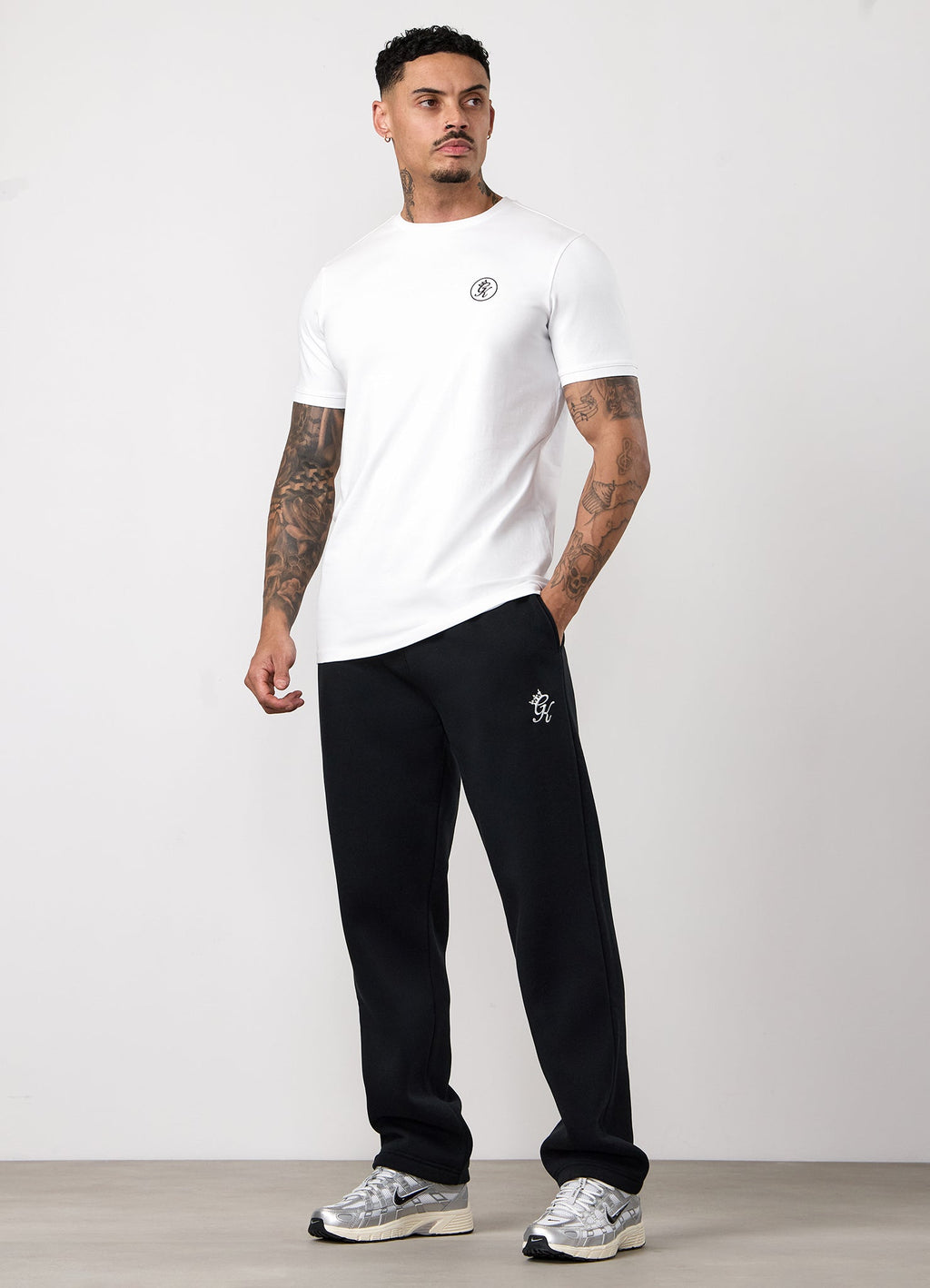 Gym King Nothing Beats Belief Muscle Fit Tee - White/Black