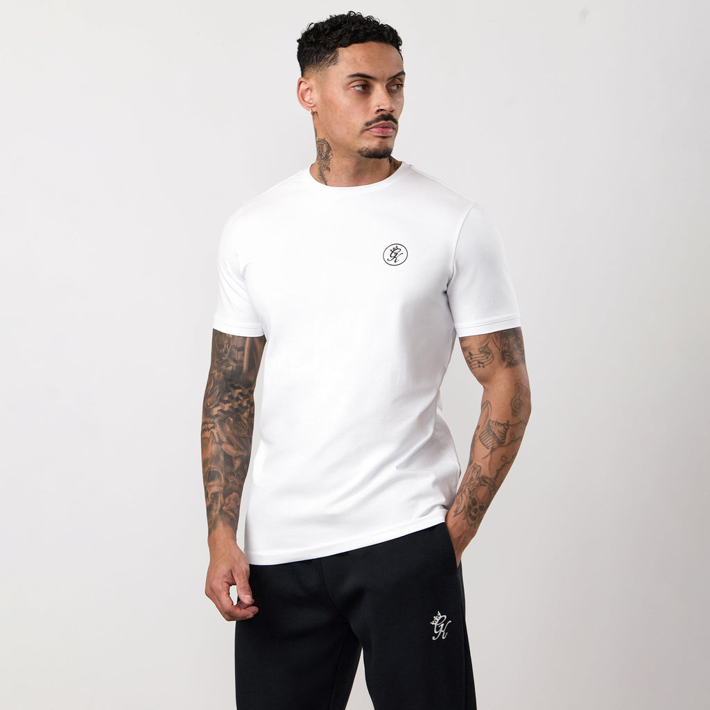 Gym King Nothing Beats Belief Muscle Fit Tee - White/Black