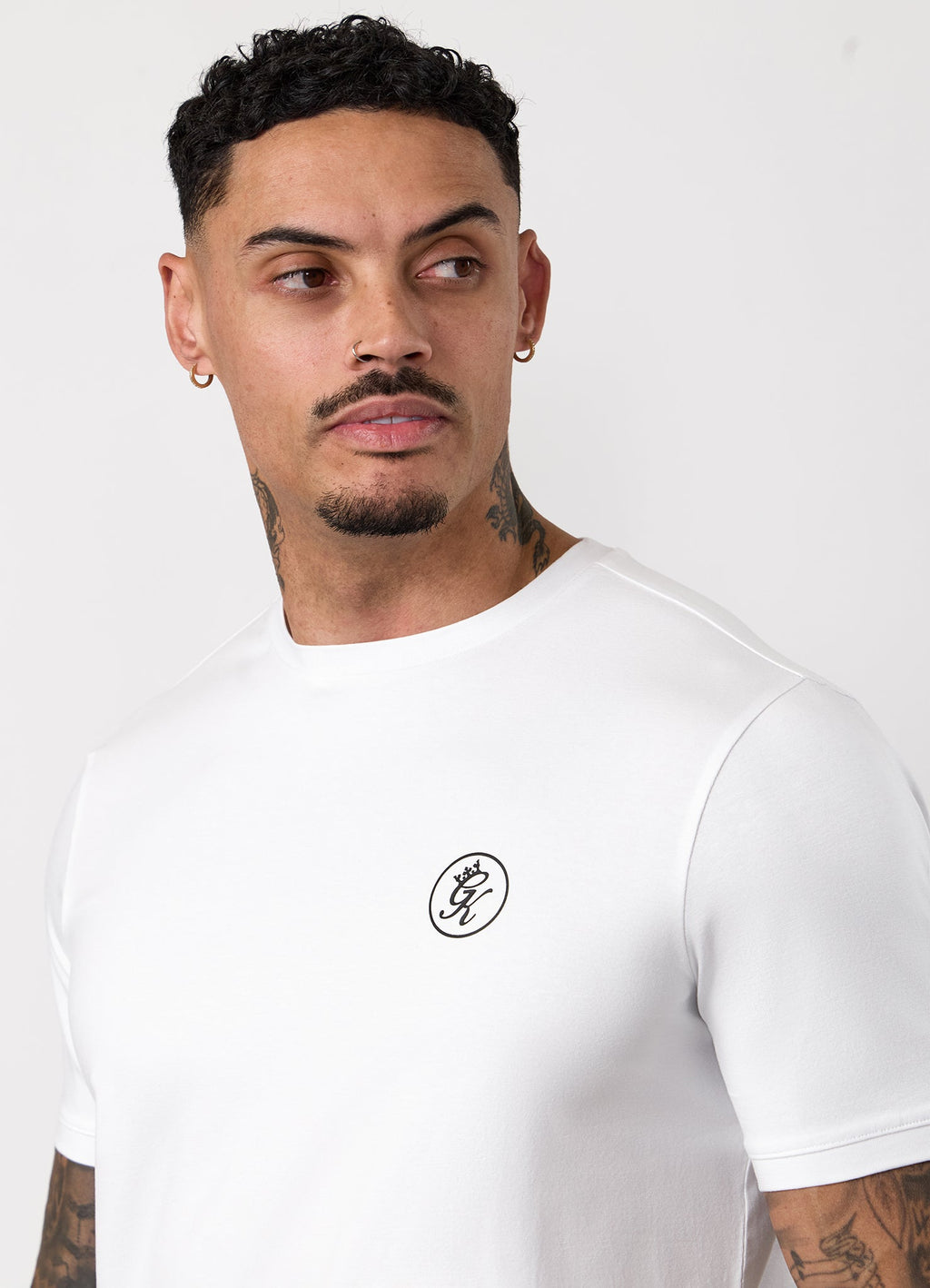 Gym King Nothing Beats Belief Muscle Fit Tee - White/Black