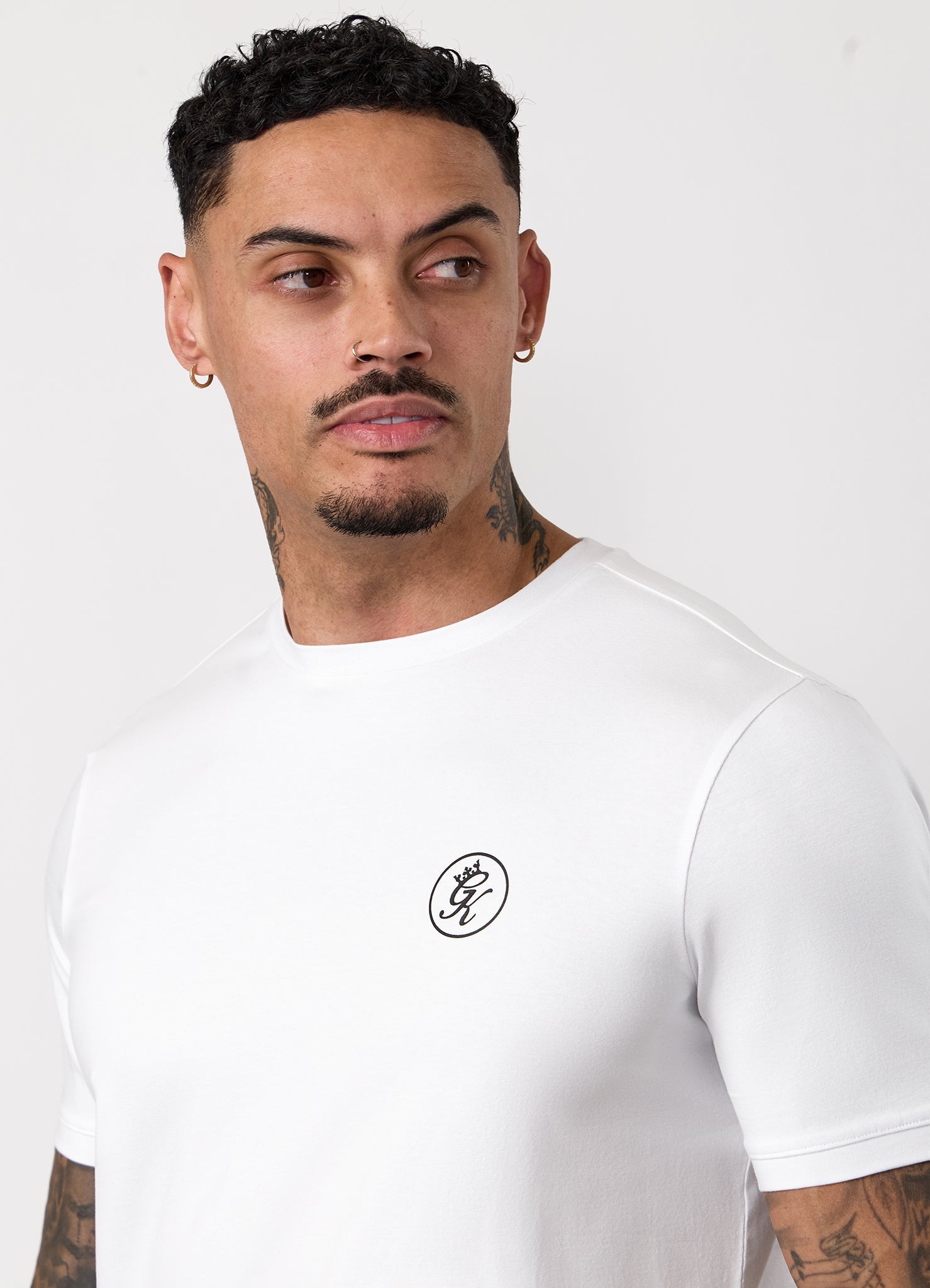 Gym King Nothing Beats Belief Muscle Fit Tee - White/Black