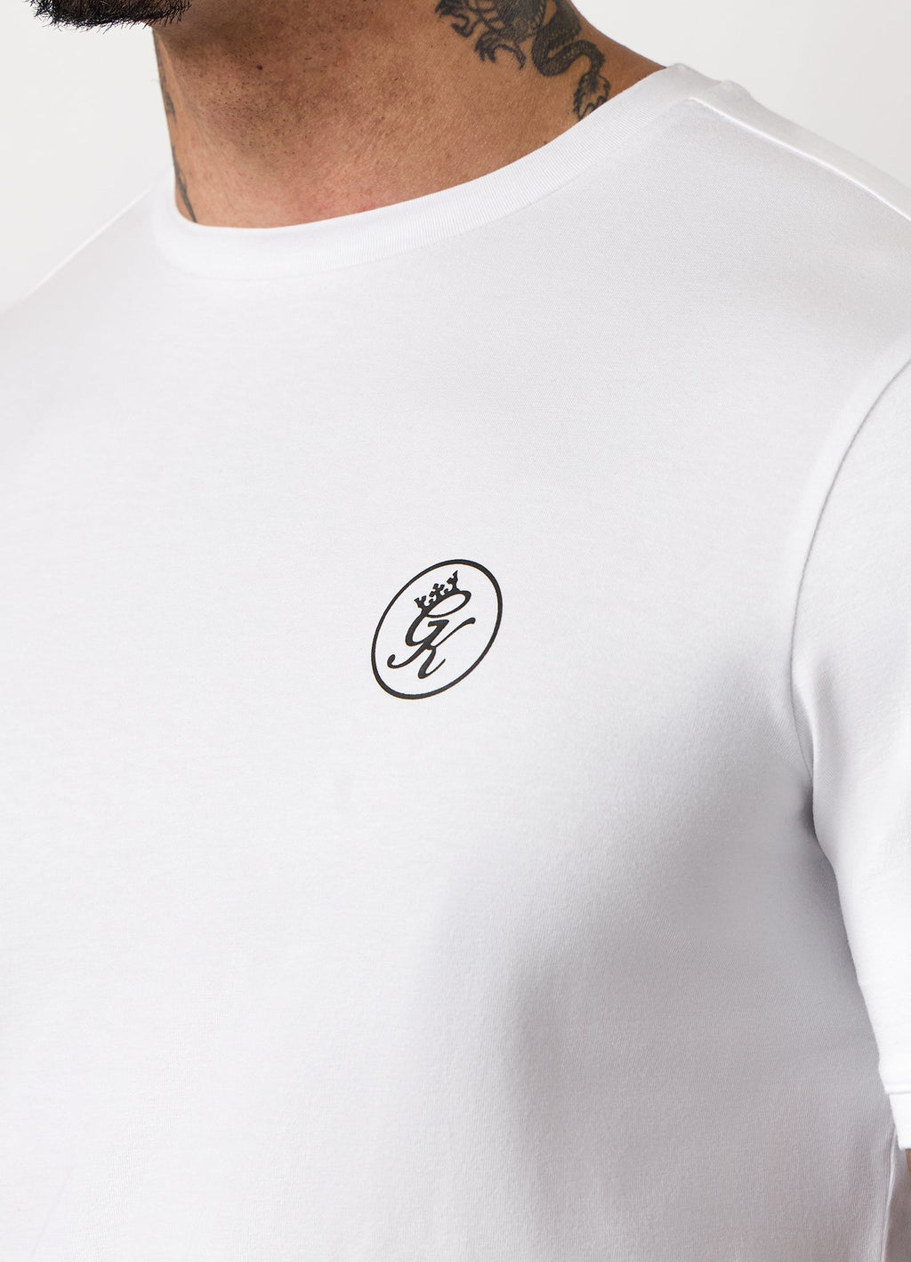 Gym King Nothing Beats Belief Muscle Fit Tee - White/Black
