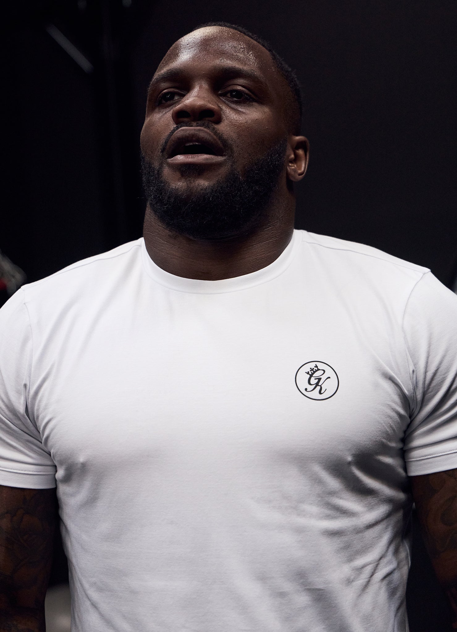 Gym King Nothing Beats Belief Muscle Fit Tee - White/Black