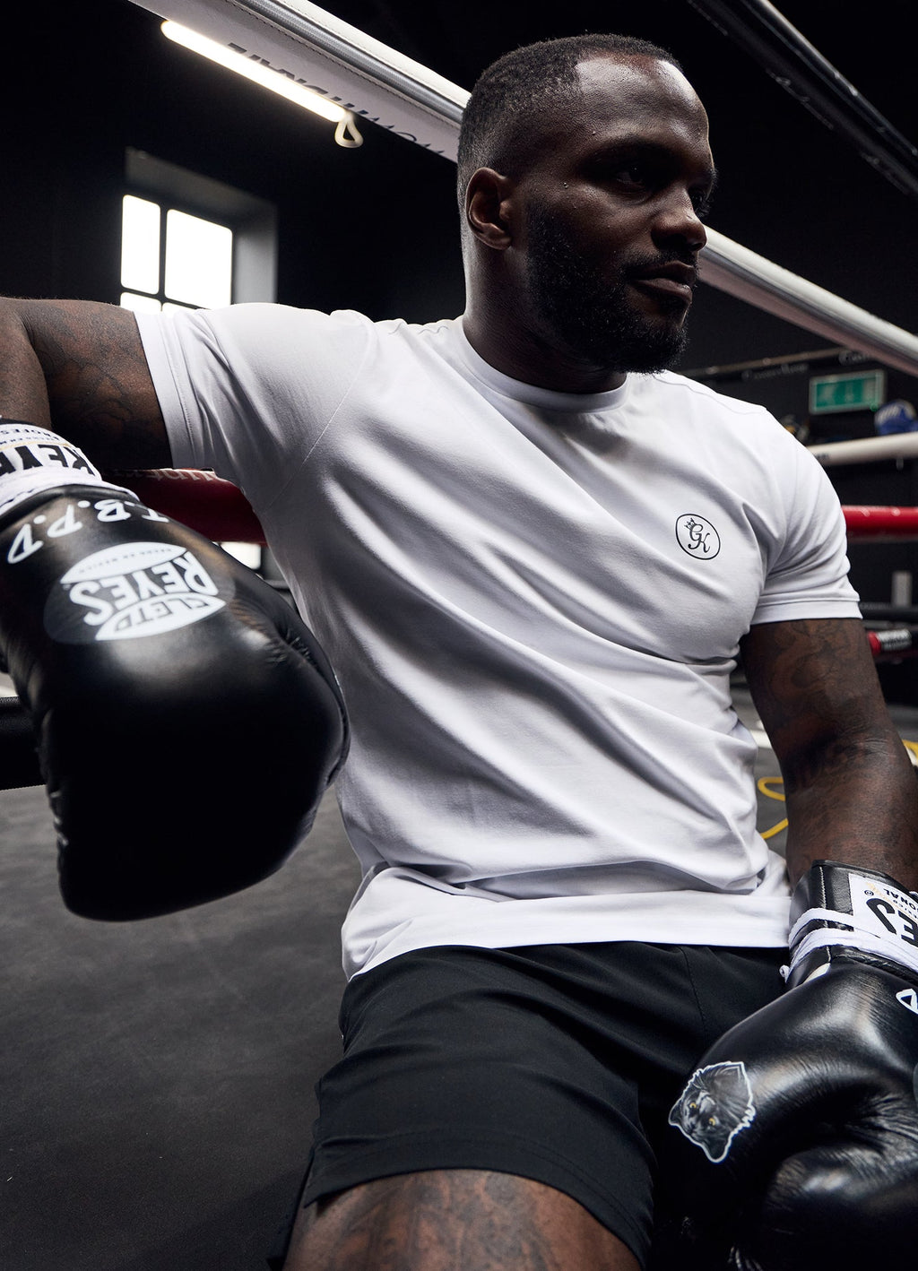 Gym King Nothing Beats Belief Muscle Fit Tee - White/Black