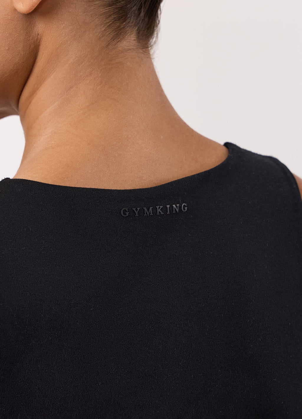 Gym King Peach Luxe High Neck Tank - Black Luxe