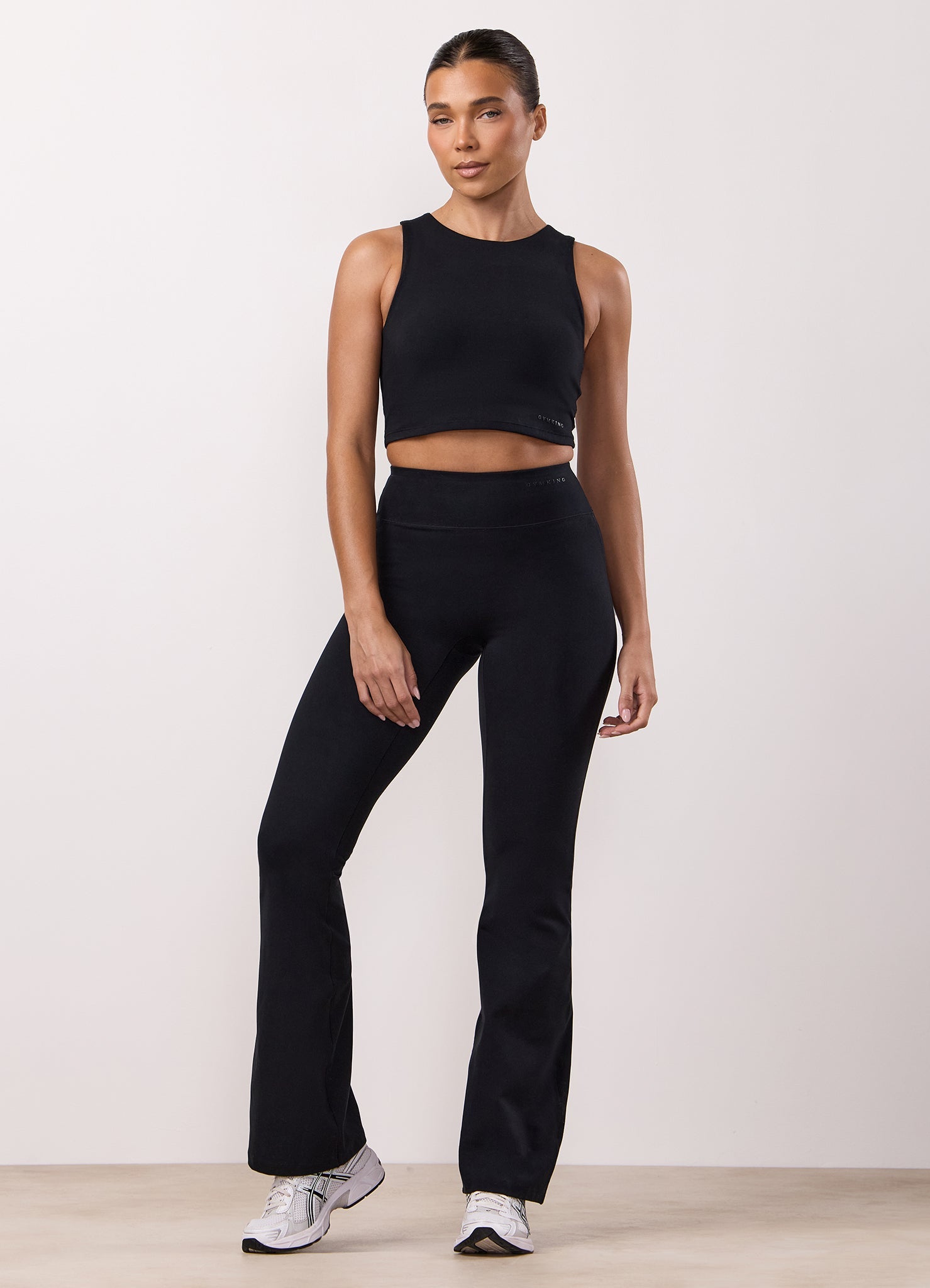 Gym King Peach Luxe High Neck Tank - Black Luxe