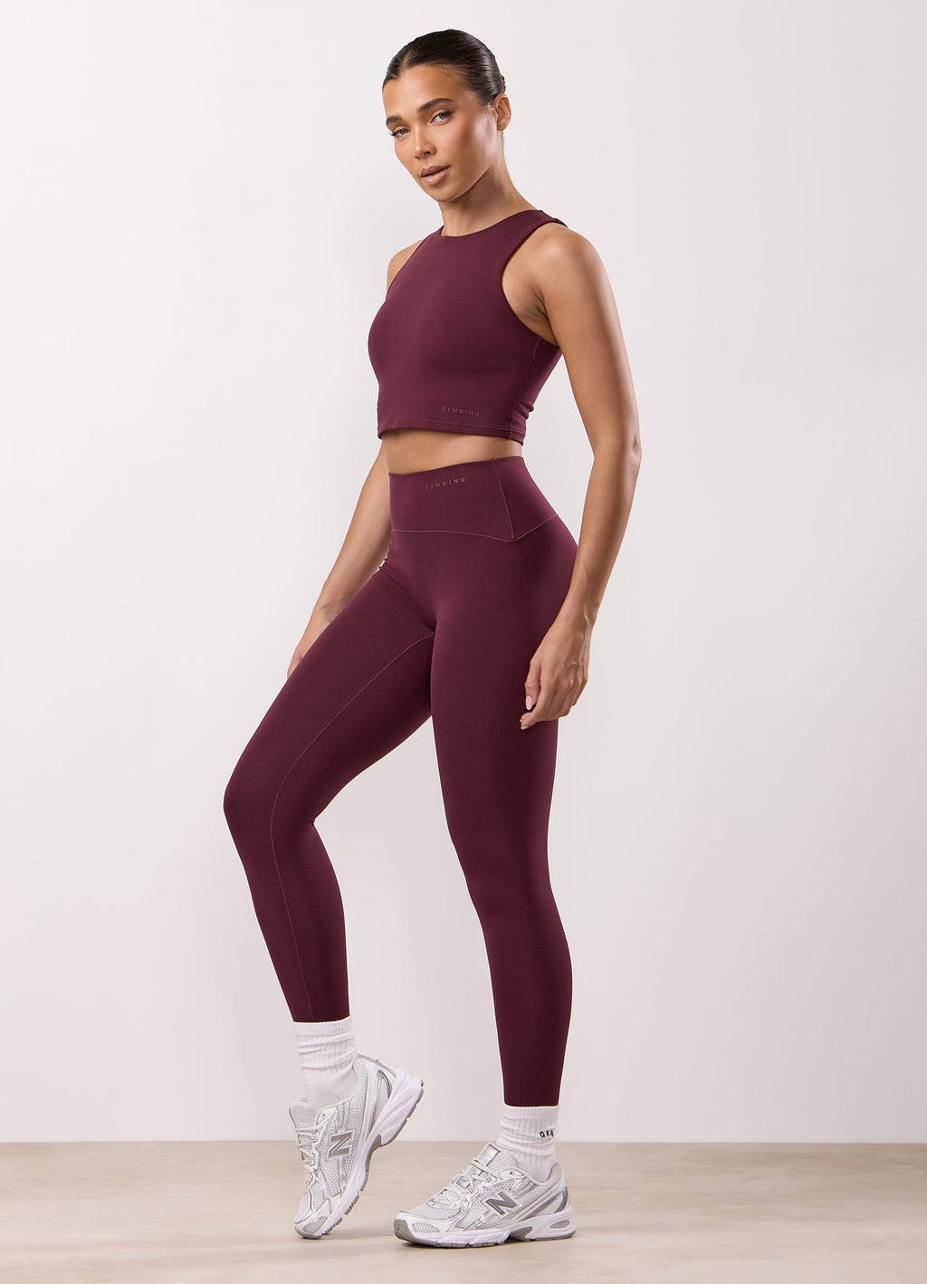 Gym King Peach Luxe High Neck Tank - Vibrant Fig Luxe